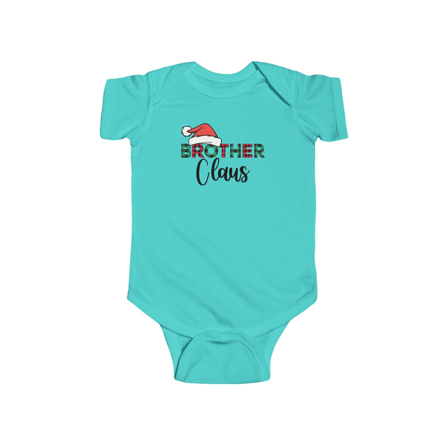 Brother Claus Baby Onesie – Festive Plaid Lettering & Cozy Winter Outfit 🎅❄️