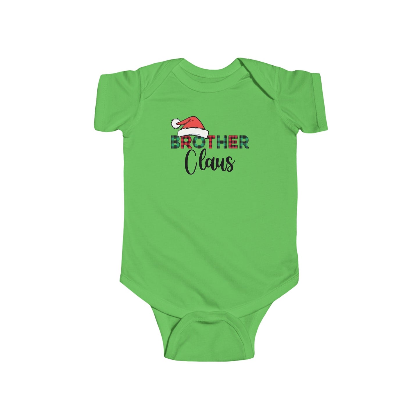 Brother Claus Baby Onesie – Festive Plaid Lettering & Cozy Winter Outfit 🎅❄️