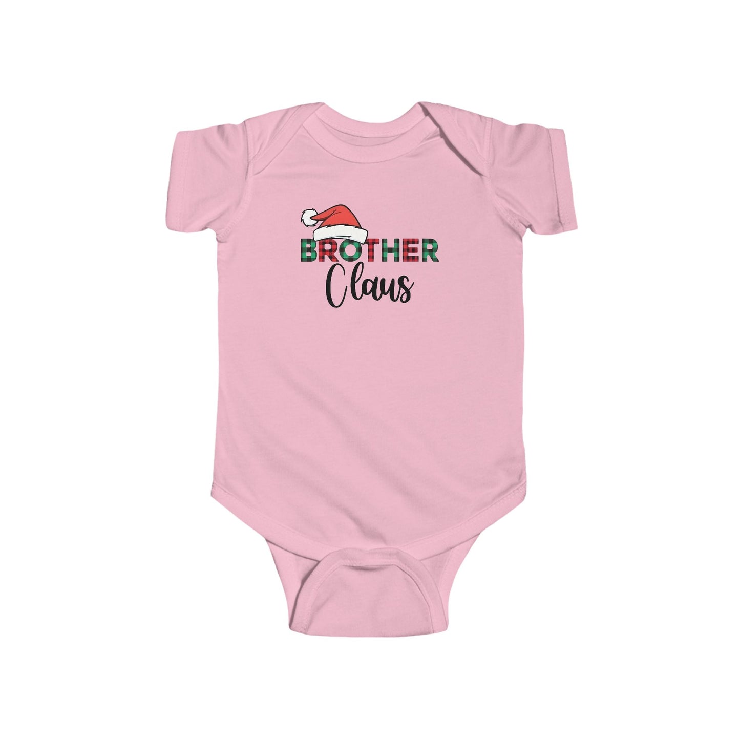 Brother Claus Baby Onesie – Festive Plaid Lettering & Cozy Winter Outfit 🎅❄️