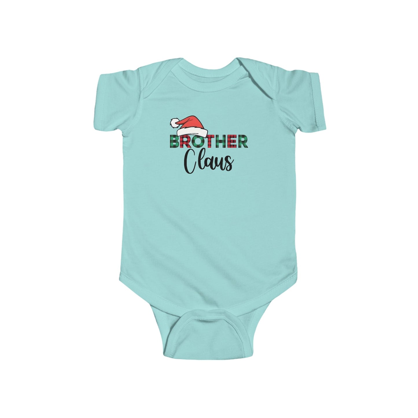 Brother Claus Baby Onesie – Festive Plaid Lettering & Cozy Winter Outfit 🎅❄️