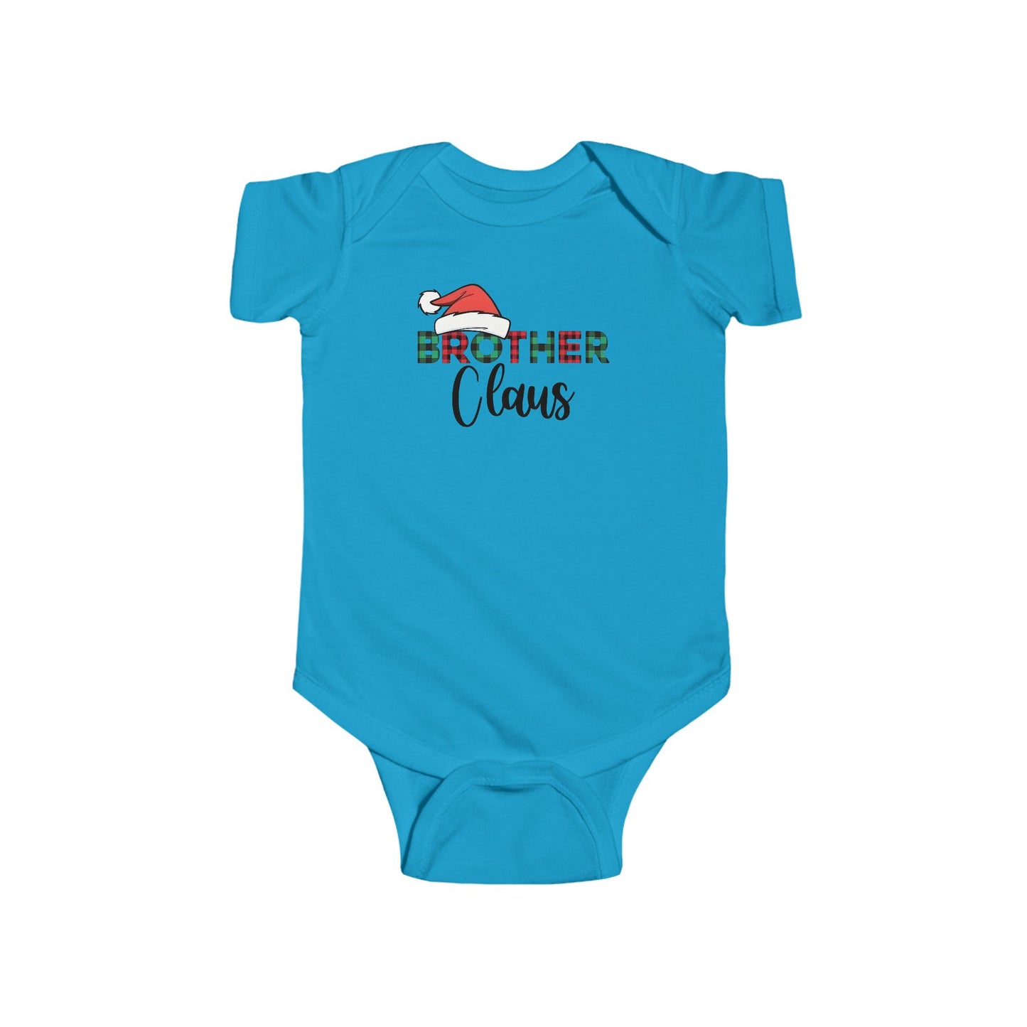 Brother Claus Baby Onesie – Festive Plaid Lettering & Cozy Winter Outfit 🎅❄️