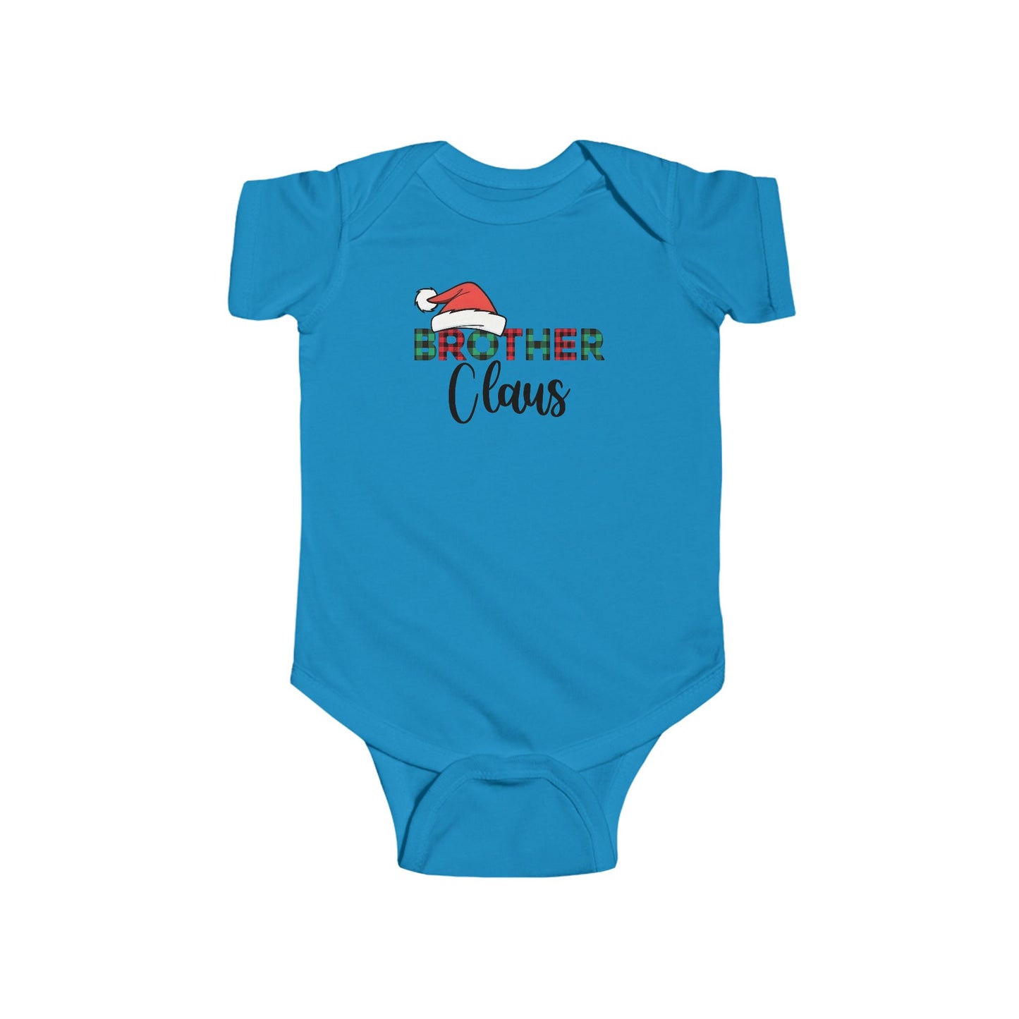 Brother Claus Baby Onesie – Festive Plaid Lettering & Cozy Winter Outfit 🎅❄️