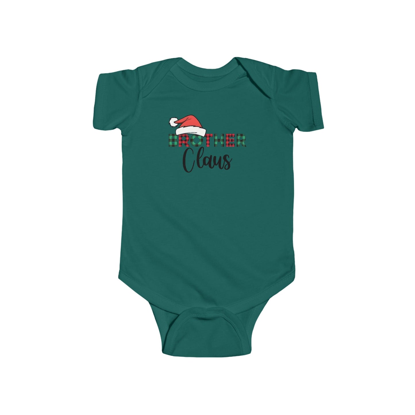 Brother Claus Baby Onesie – Festive Plaid Lettering & Cozy Winter Outfit 🎅❄️