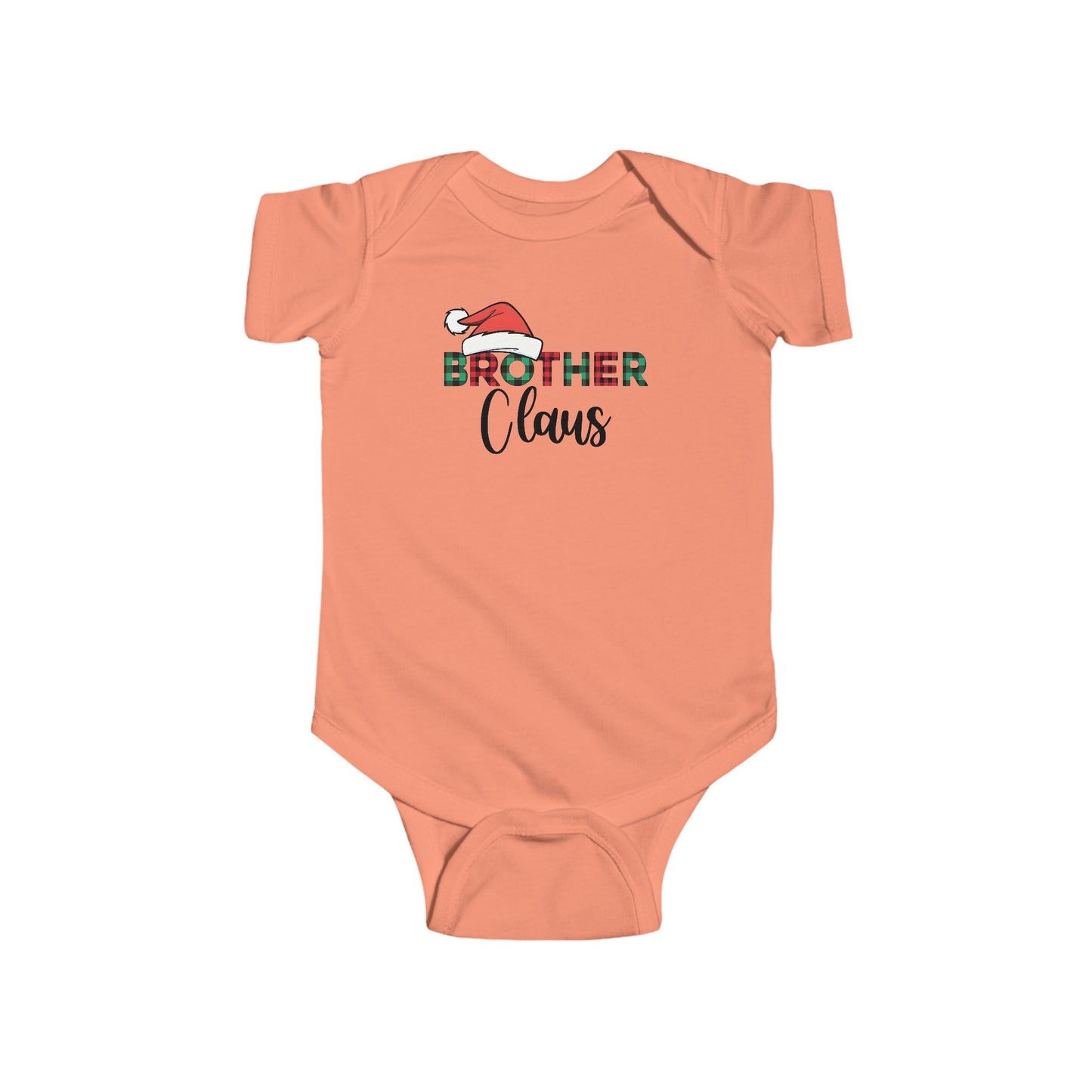 Brother Claus Baby Onesie – Festive Plaid Lettering & Cozy Winter Outfit 🎅❄️