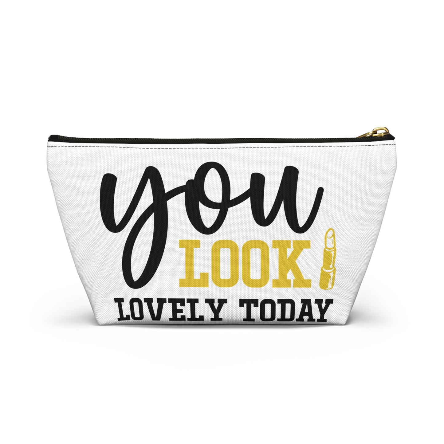 Accessory Pouch – "You Look Lovely Today" Yellow Makeup Bag