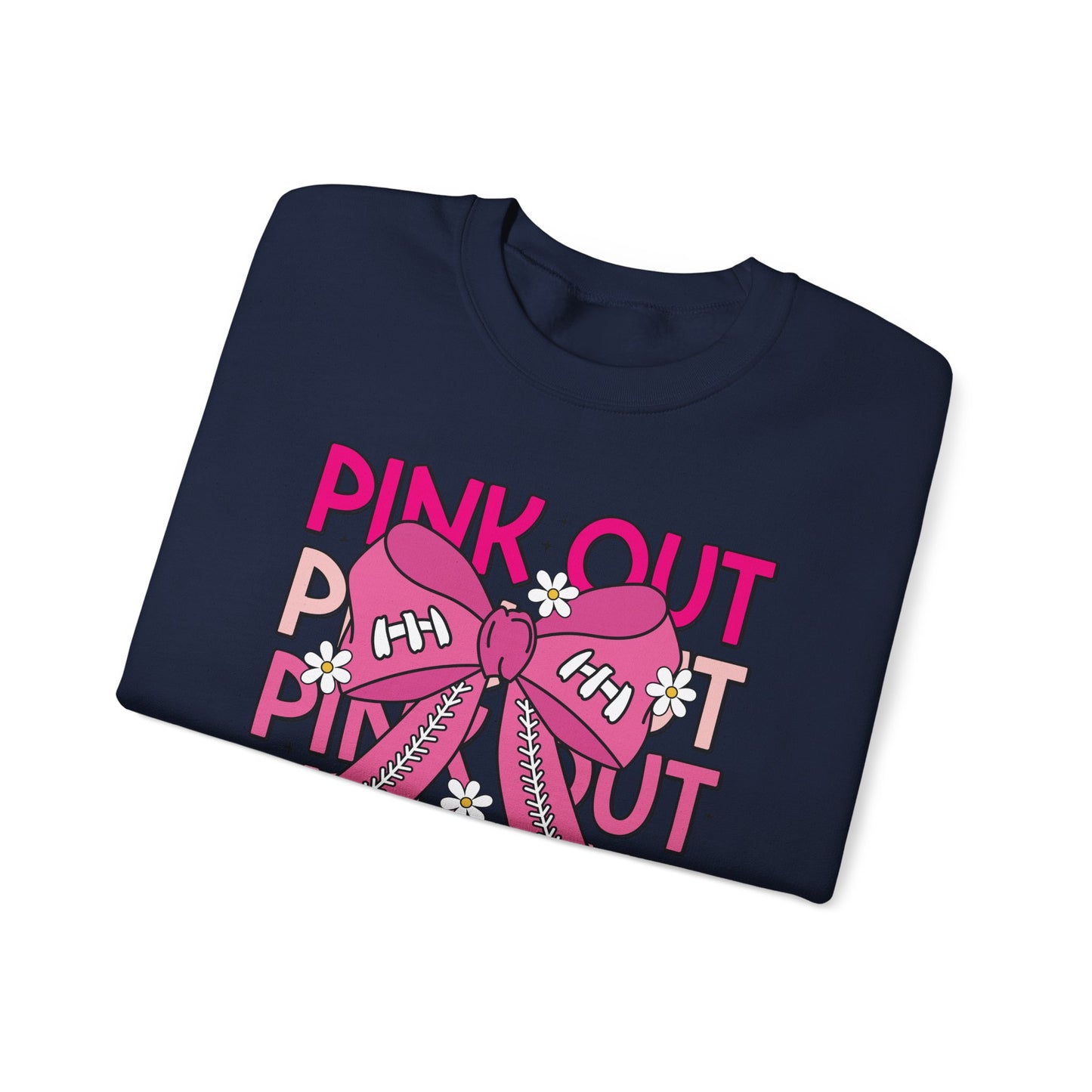 🎀🌸 Pink Out Sweatshirt – Cheer Bow Breast Cancer Awareness