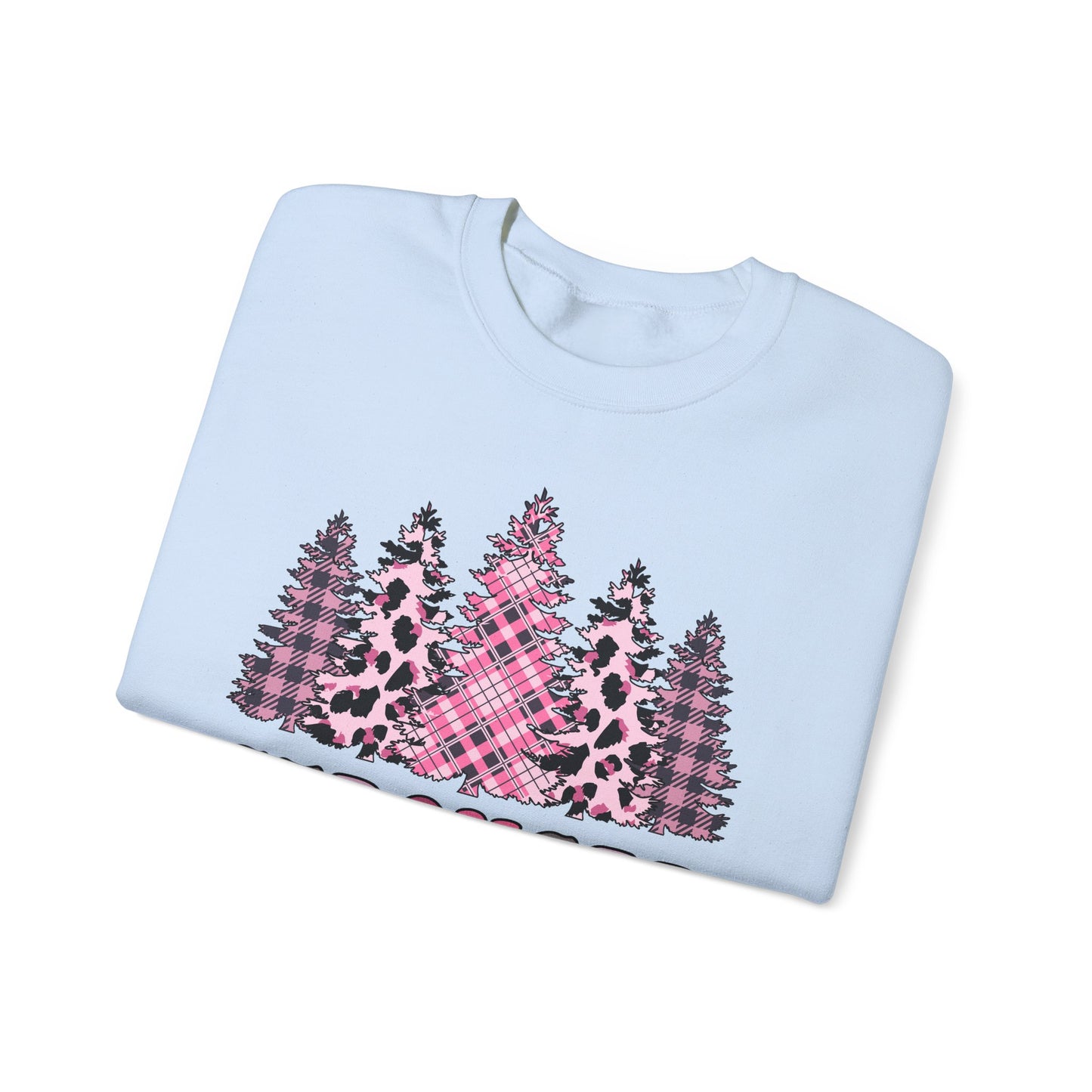 🌲💗 Stronger Than Cancer Pink Trees Sweatshirt – Breast Cancer Awareness Crewneck