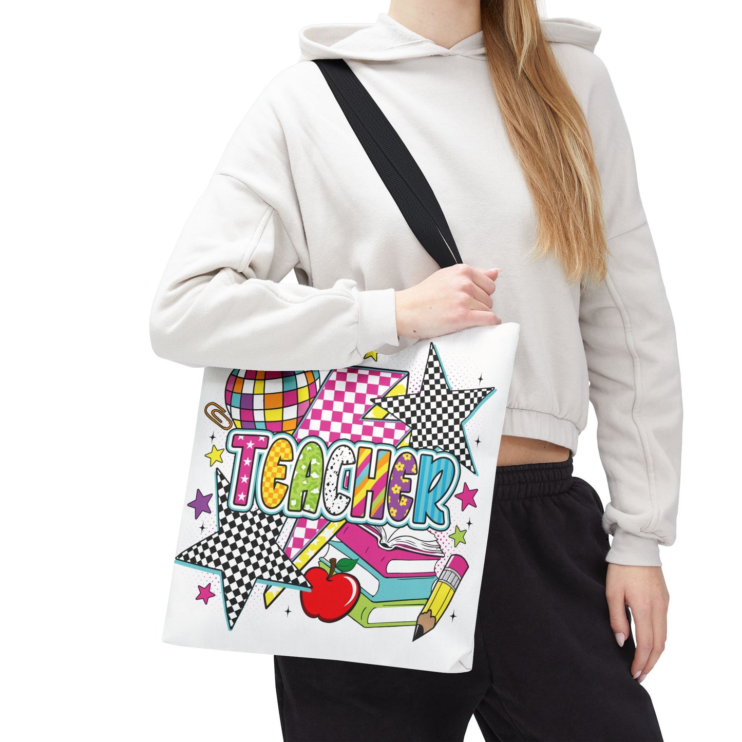 🌟 Bright Teacher Stars Tote – Bold Style for the Best in Class 🍎