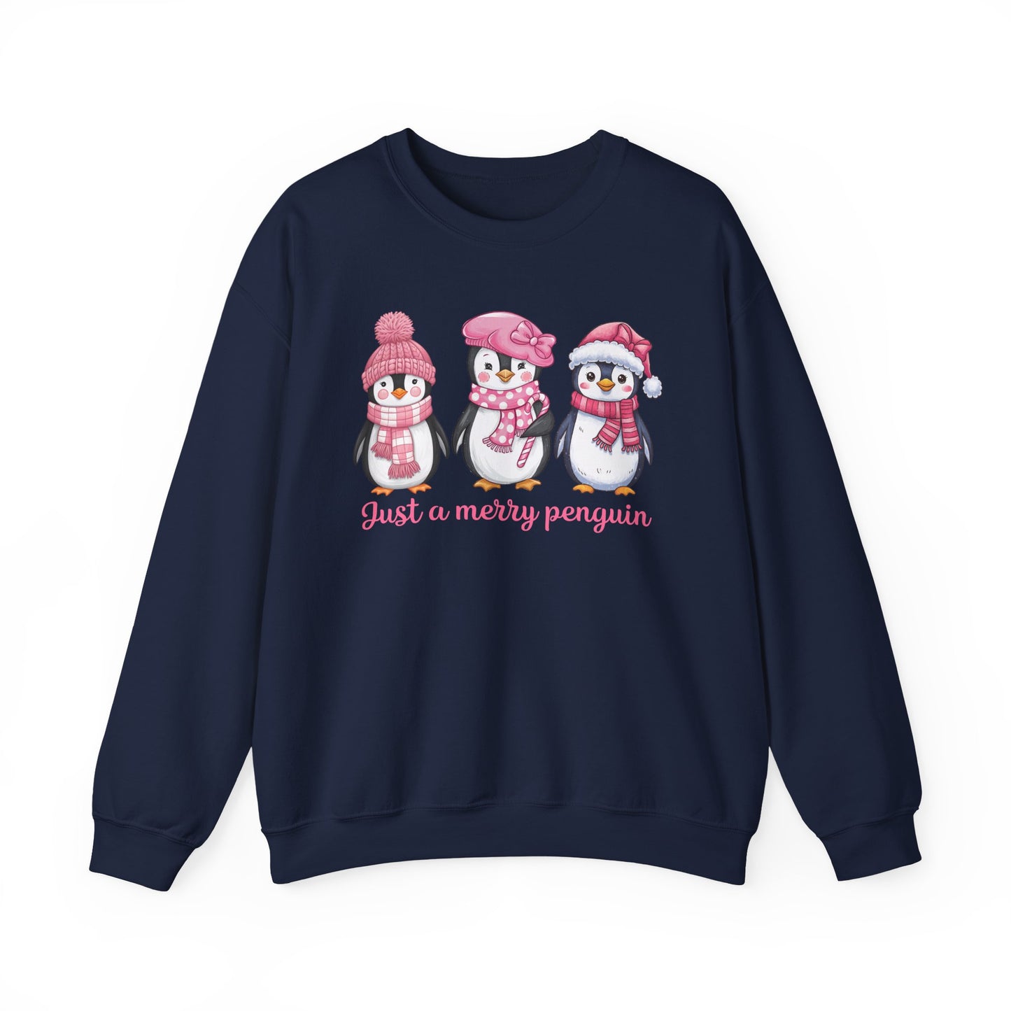🐧✨ Just a Merry Penguin Sweatshirt – Cute Winter Friends in Pink ❄️💖