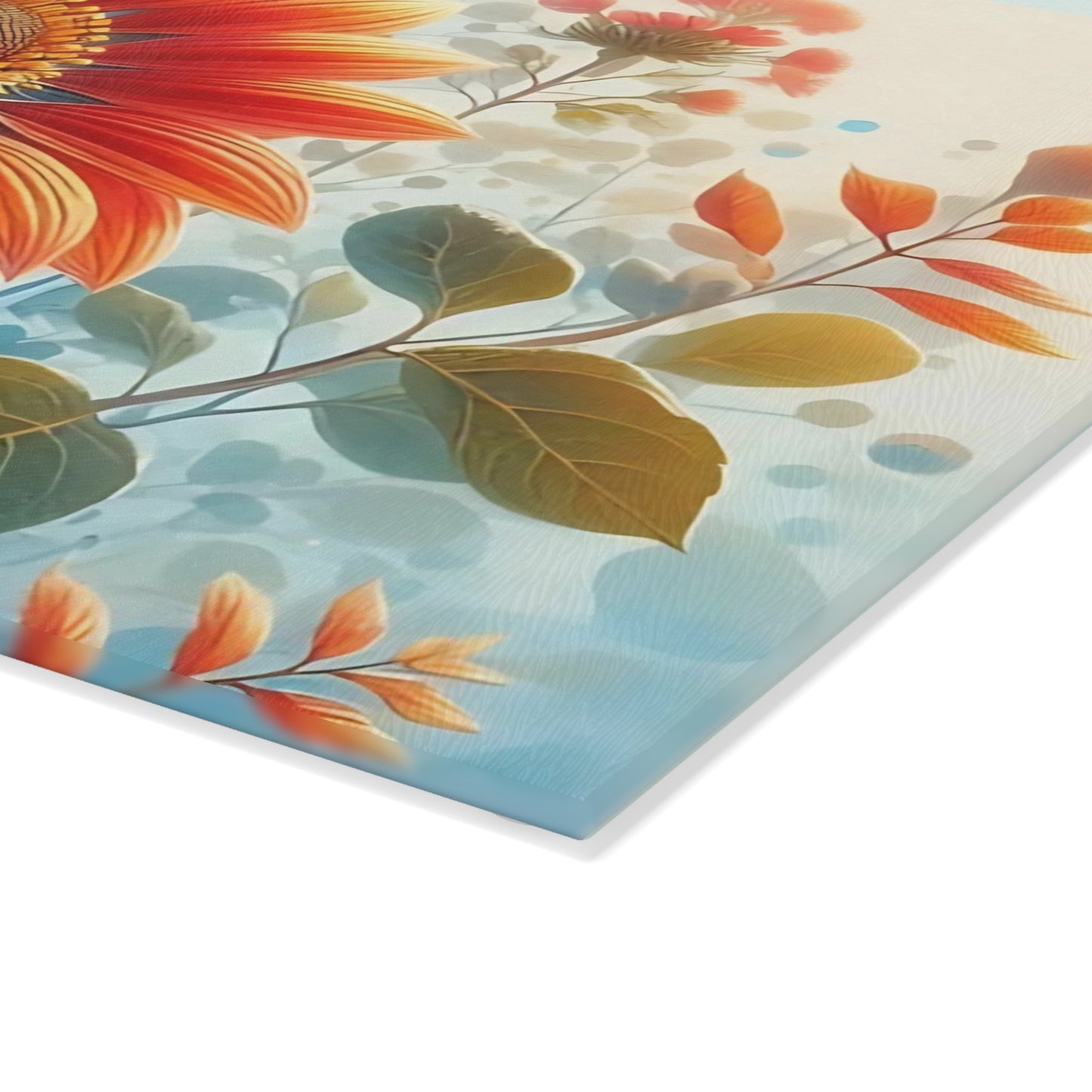 🌻 Bold Bloom – Tabla de cortar de vidrio con diseño de girasol vibrante