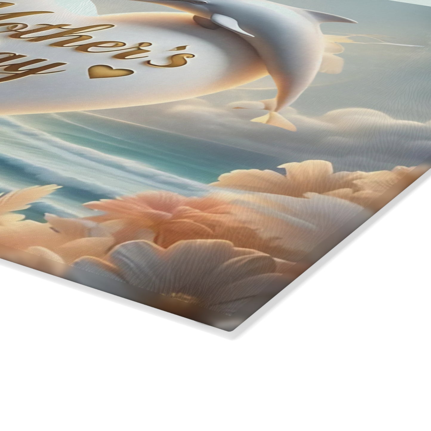 Dolphin Cutting Board, Vibrant Dolphin Scene Tempered Glass, Gift for Chef, Dolphin, Gifts for her, Wedding Housewarming Gift