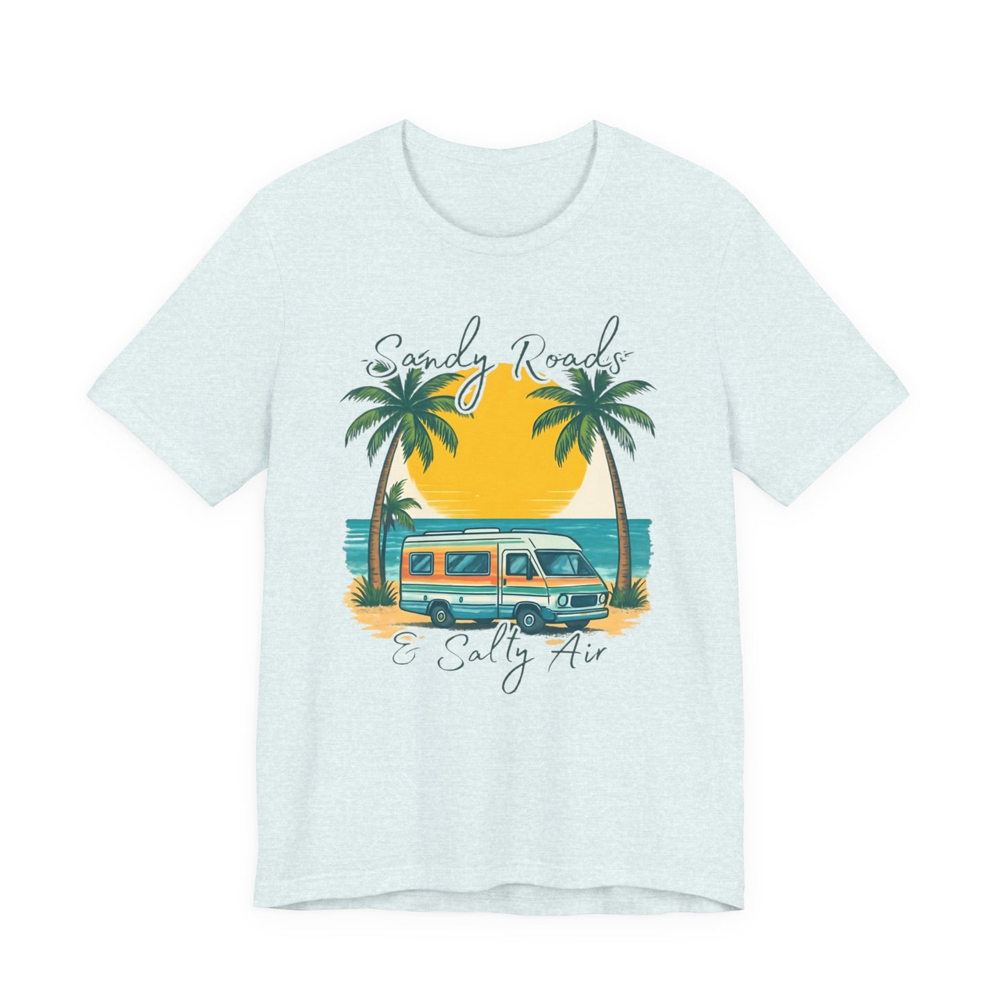 Camiseta Sandy Roads &amp; Salty Air: Camisa playera ligera para mujer para días costeros y ambiente veraniego.