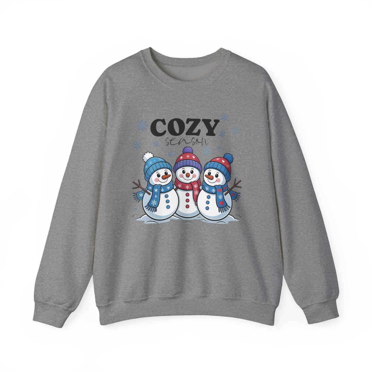 ☃️💙 Cozy Season Snowman Sweatshirt – Adorable Winter Crewneck for Women
