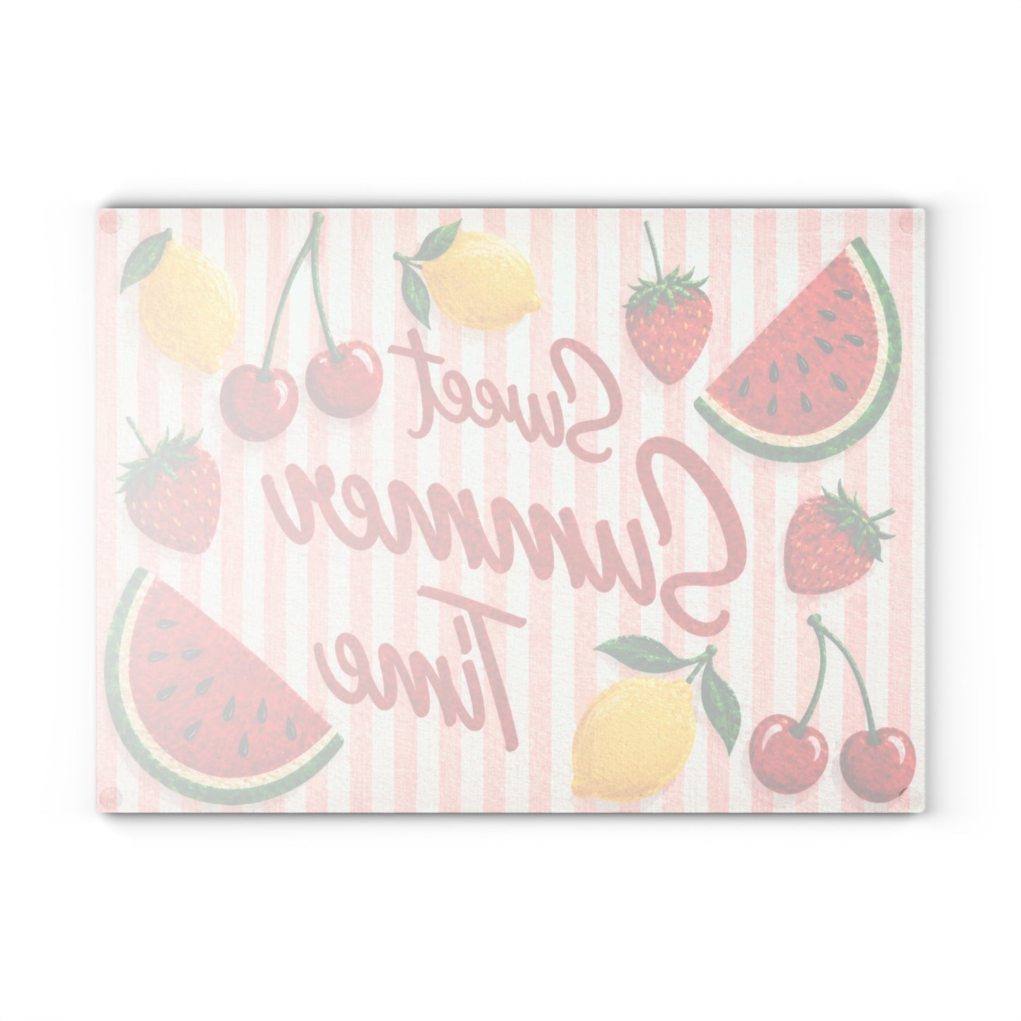 Watermelon Berry Delight Glass Cutting Board – Colorful Summer Kitchen Decor