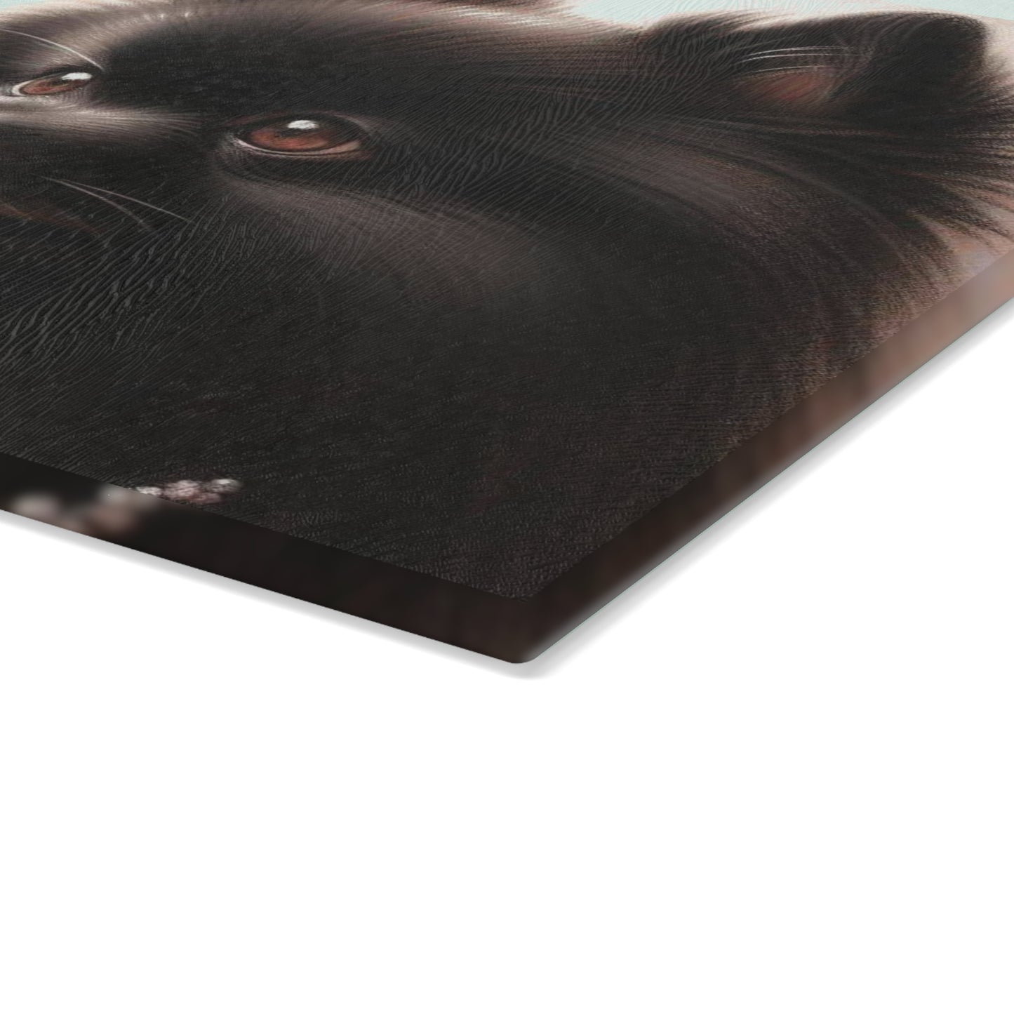 🖤 Black Pomeranian Cutting Board – Sweet Fluff & Floral Charm for Dog Lovers
