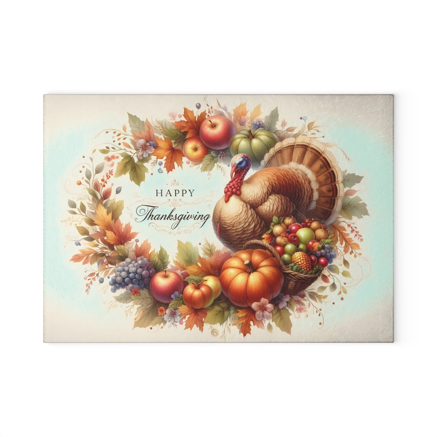 🦃🍂 “Happy Thanksgiving” Fall Turkey Cutting Board – Harvest Kitchen Décor ✨🌻
