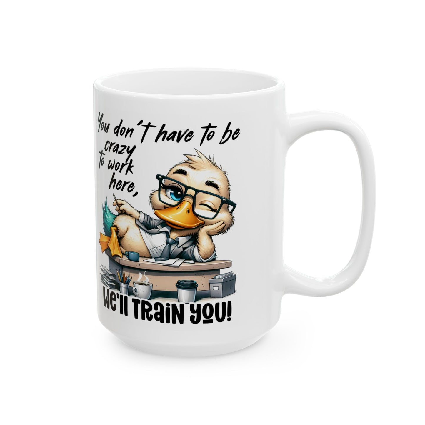 🖊️ Te capacitaremos: divertida taza de café con forma de pato para compañeros de trabajo y travesuras de oficina ☕