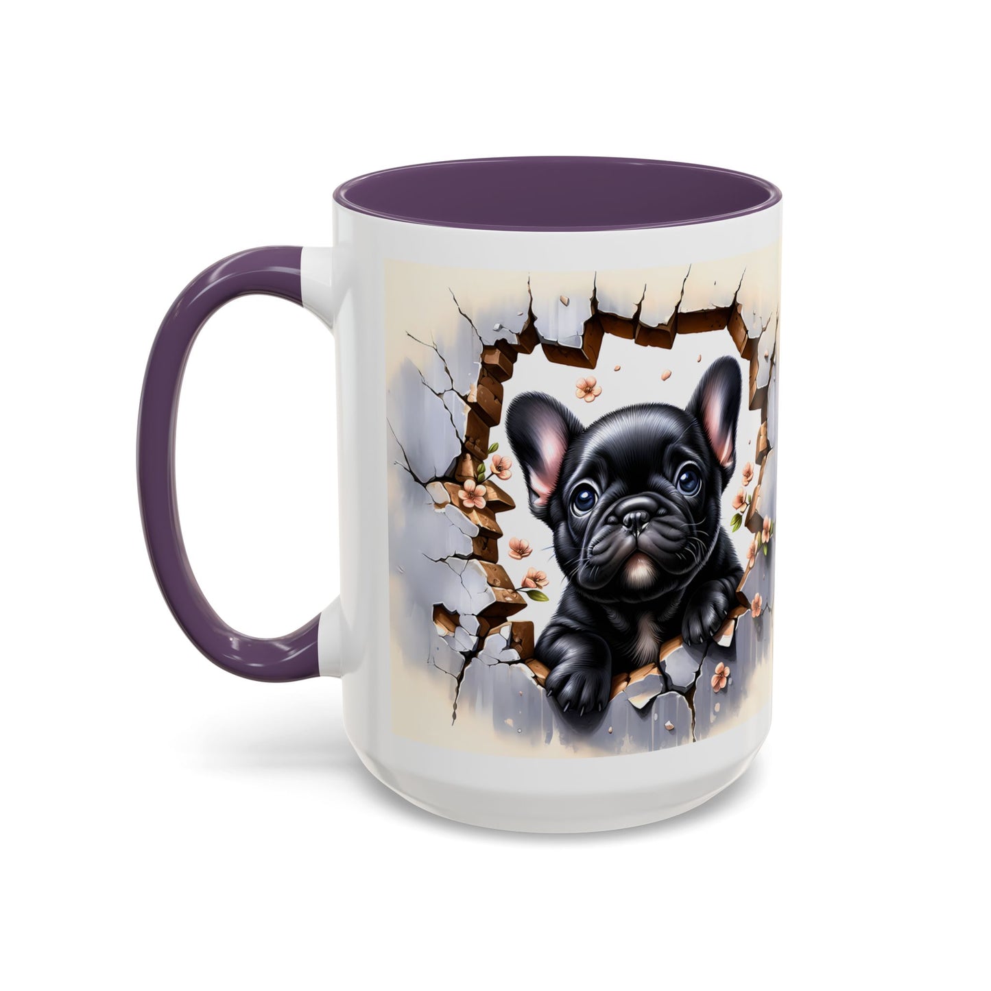 🐾☕ Black French Bulldog Puppy Accent Mug – Cute Breakthrough Pup Design ✨