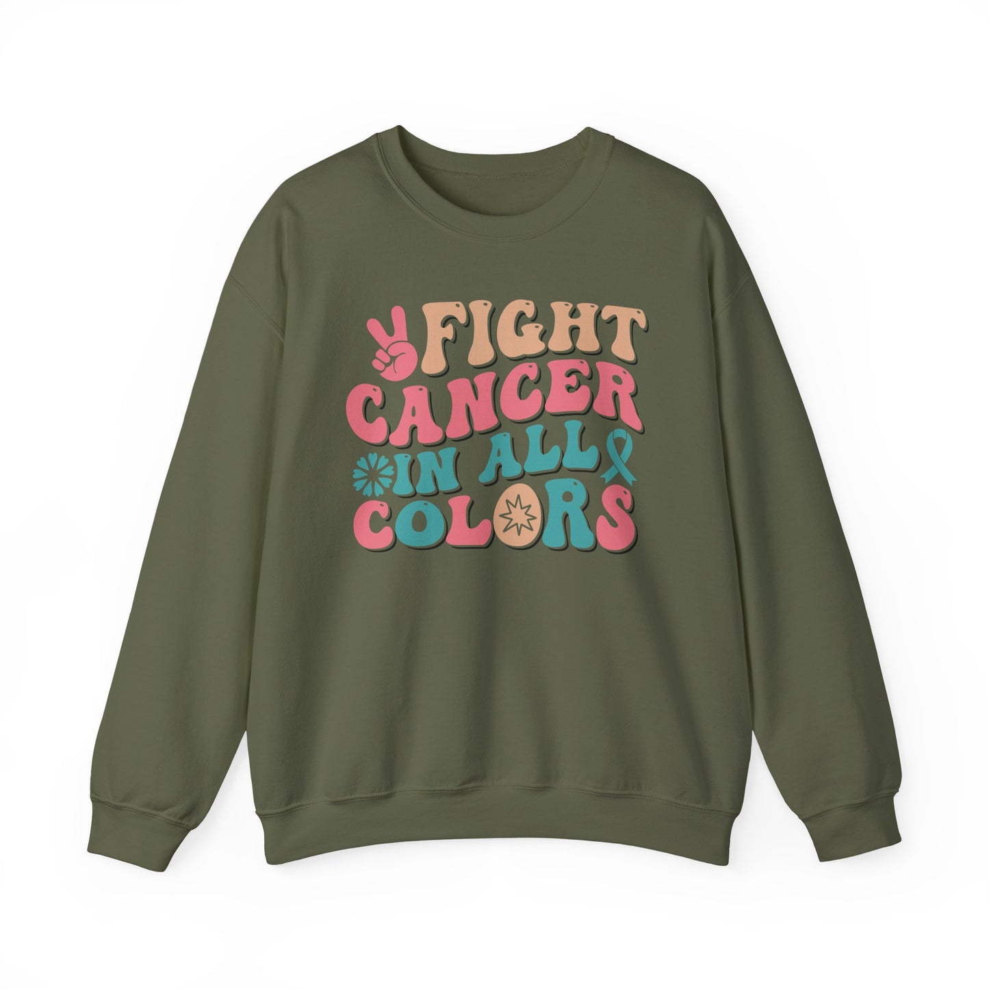 🌈✌️ Fight Cancer in All Colors Sweatshirt – Multi-Awareness Support Crewneck