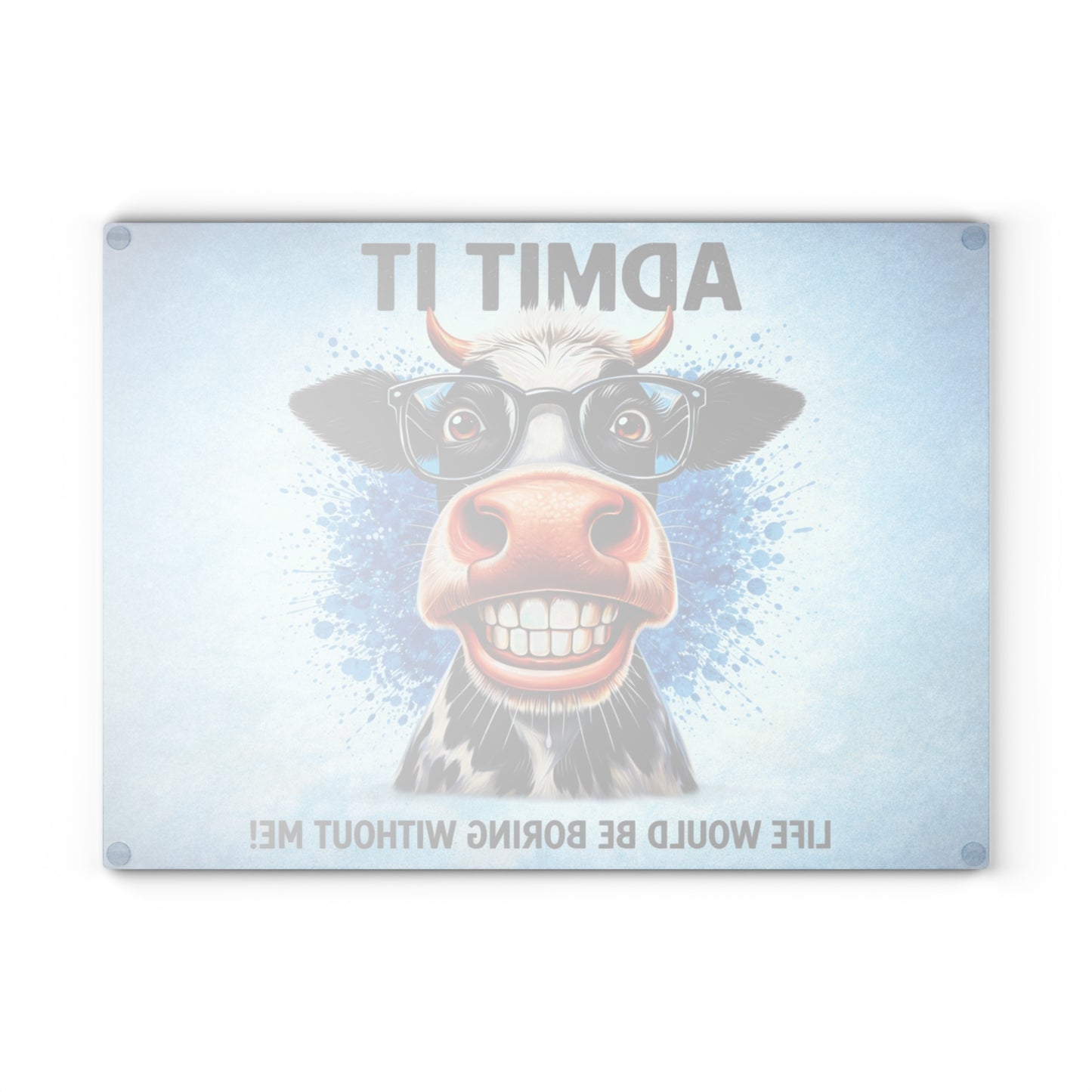 Admit It Cow Glass Cutting Board – Funny Farm Animal Kitchen Decor