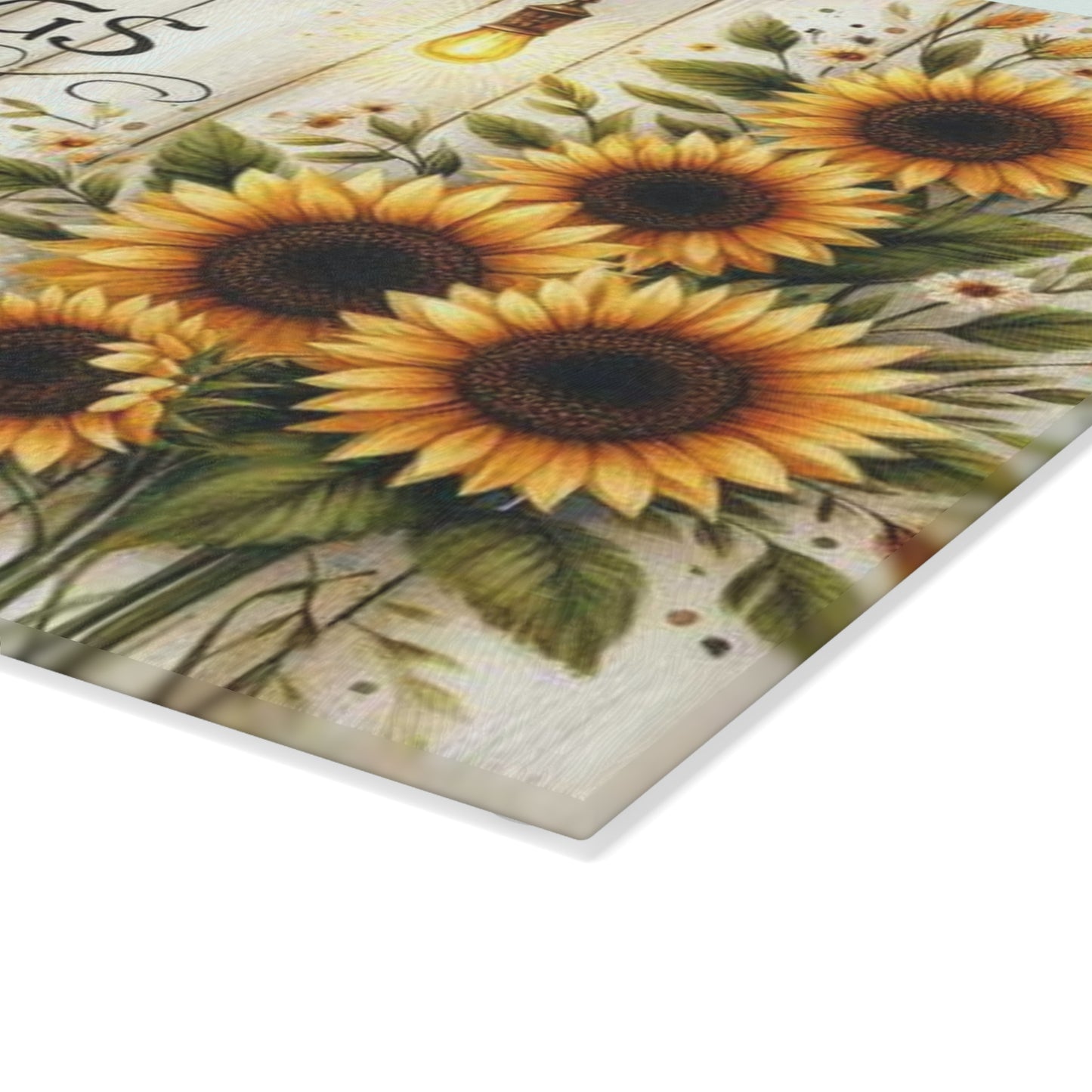 Tabla de cortar de vidrio inspiradora, regalo de Pascua, cruz y flores, ideal para regalar, decoración inspirada en la fe, decoración de cocina, regalos cristianos.