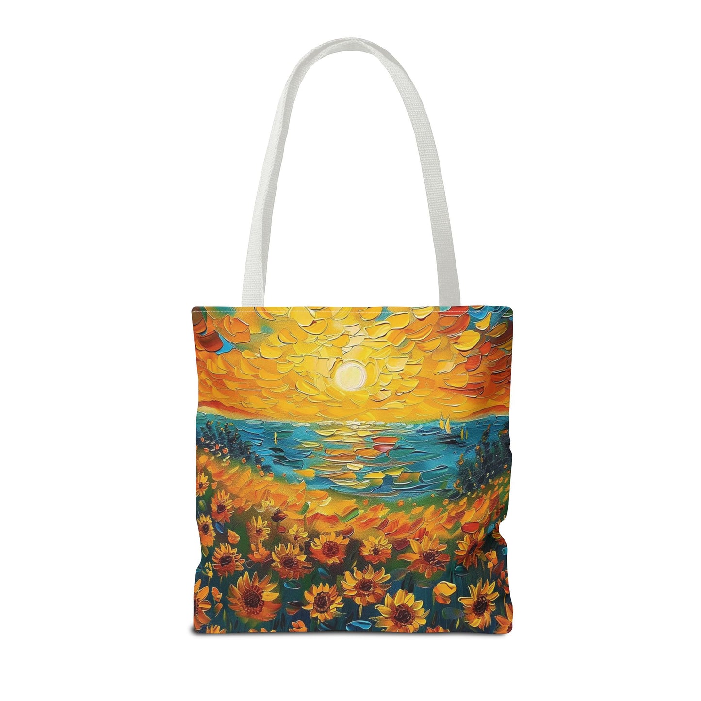 🌻 Girasoles al Atardecer – Bolso Tote Vibrante y Artístico 🌅