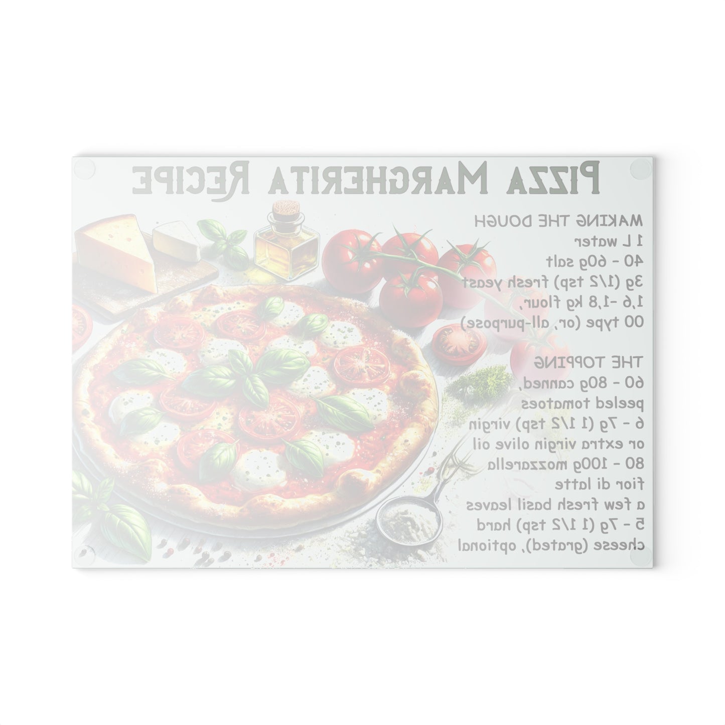 🍕 Pizza Margherita Recipe – Authentic Italian Style Cutting Board