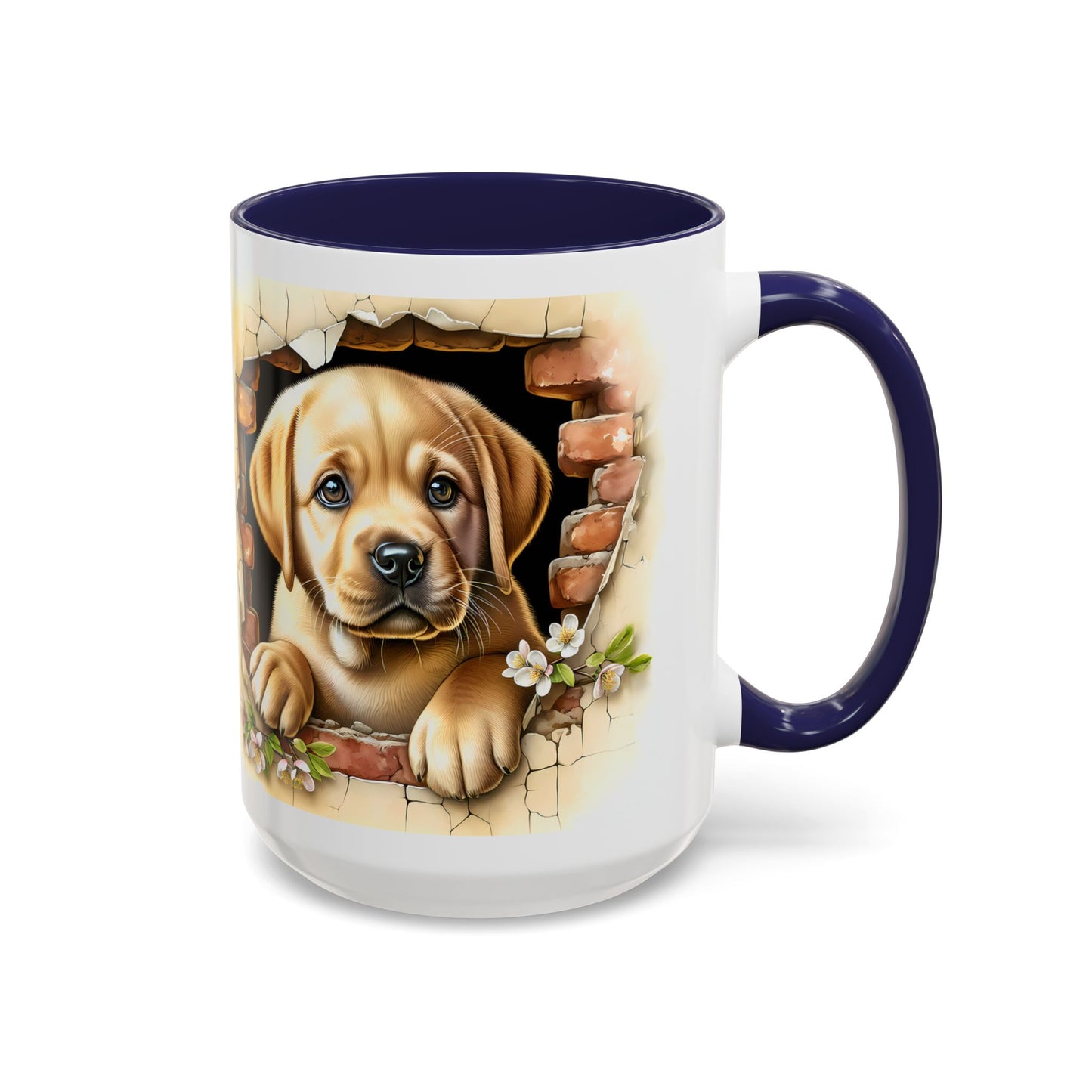 🐶☕ Labrador Puppy Peek Accent Mug – Sweet Yellow Lab Lover Gift ✨💛