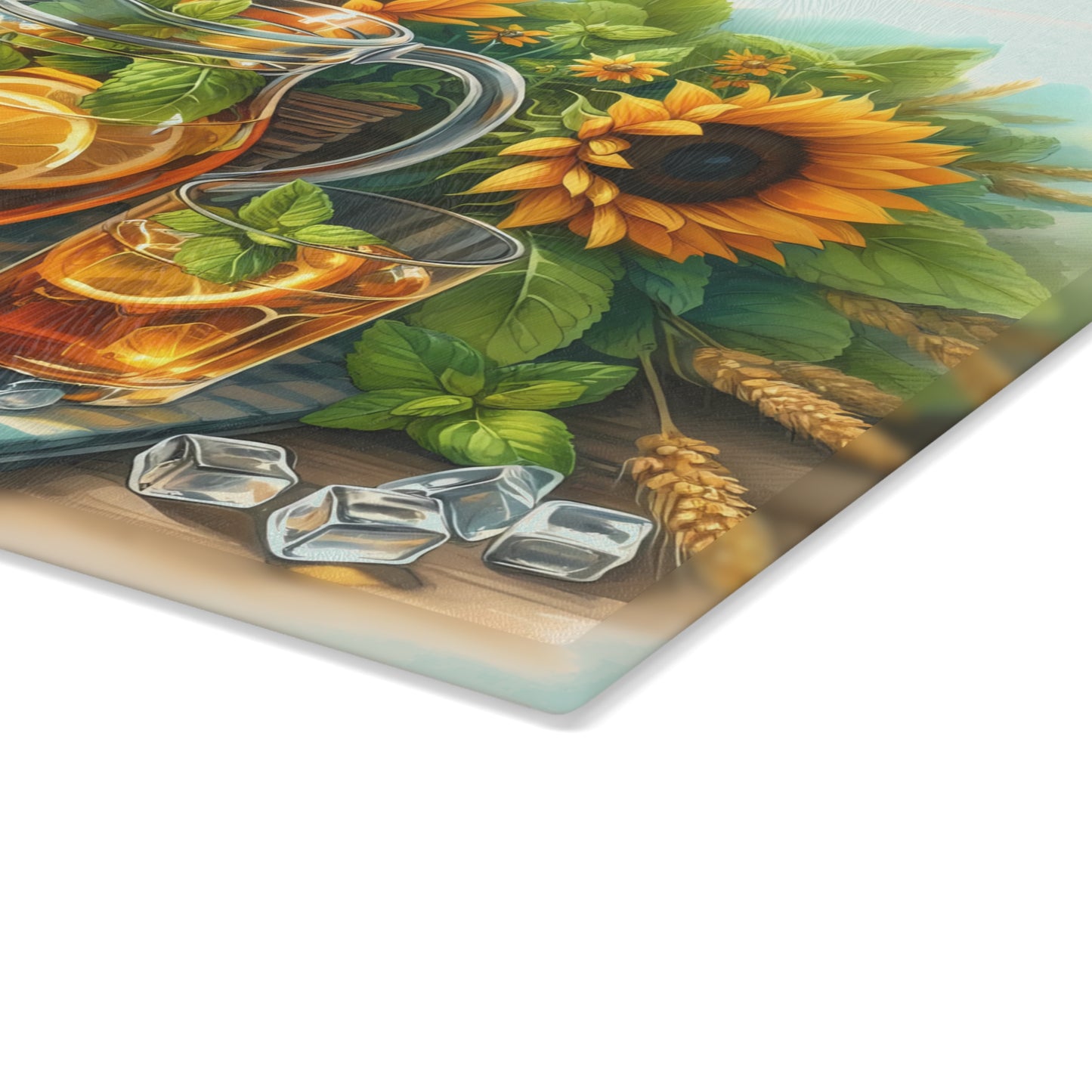 🌻 Sunflower Iced Tea Cutting Board – Sweet Summer Sips & Kitchen Charm