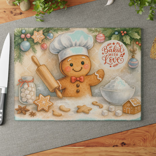 🍪🎄 Gingerbread Chef Cutting Board – Baked with Love Holiday Charm ✨❄️