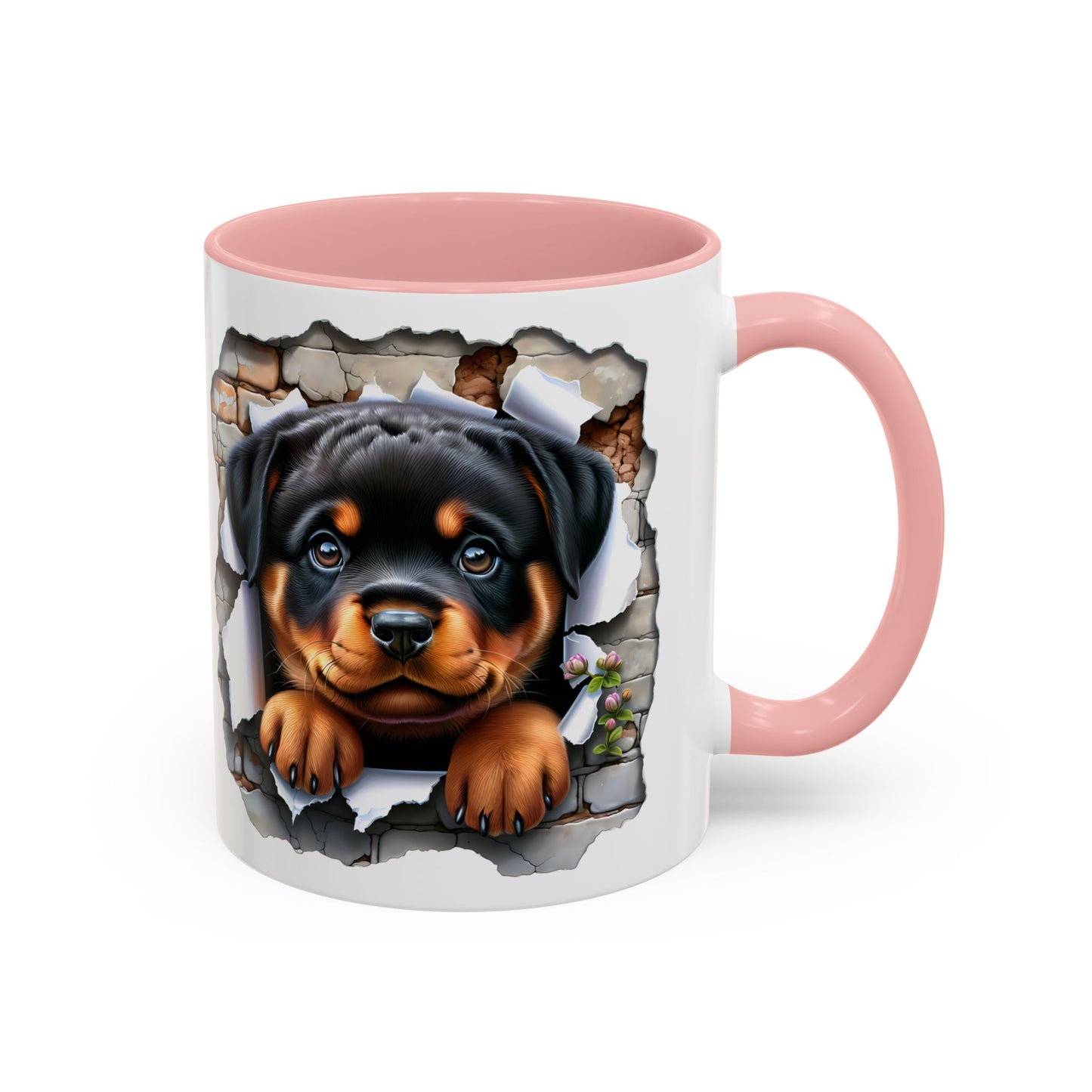 🐾☕ Rottweiler Puppy Accent Mug – Sweet Breakthrough Pup Design ✨
