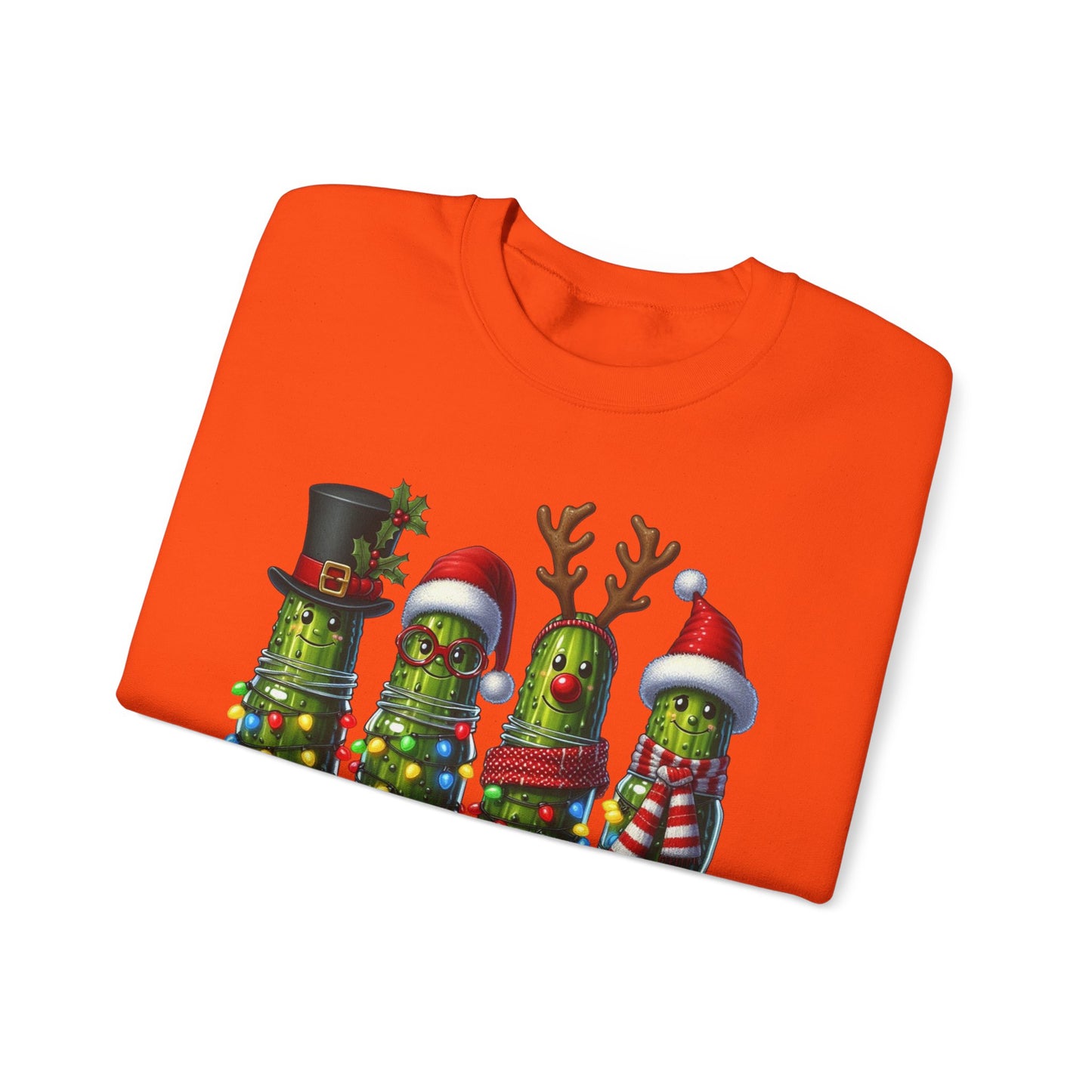 🥒✨ Merry Picklemas Crewneck – Festive Pickle Jars with Holiday Lights