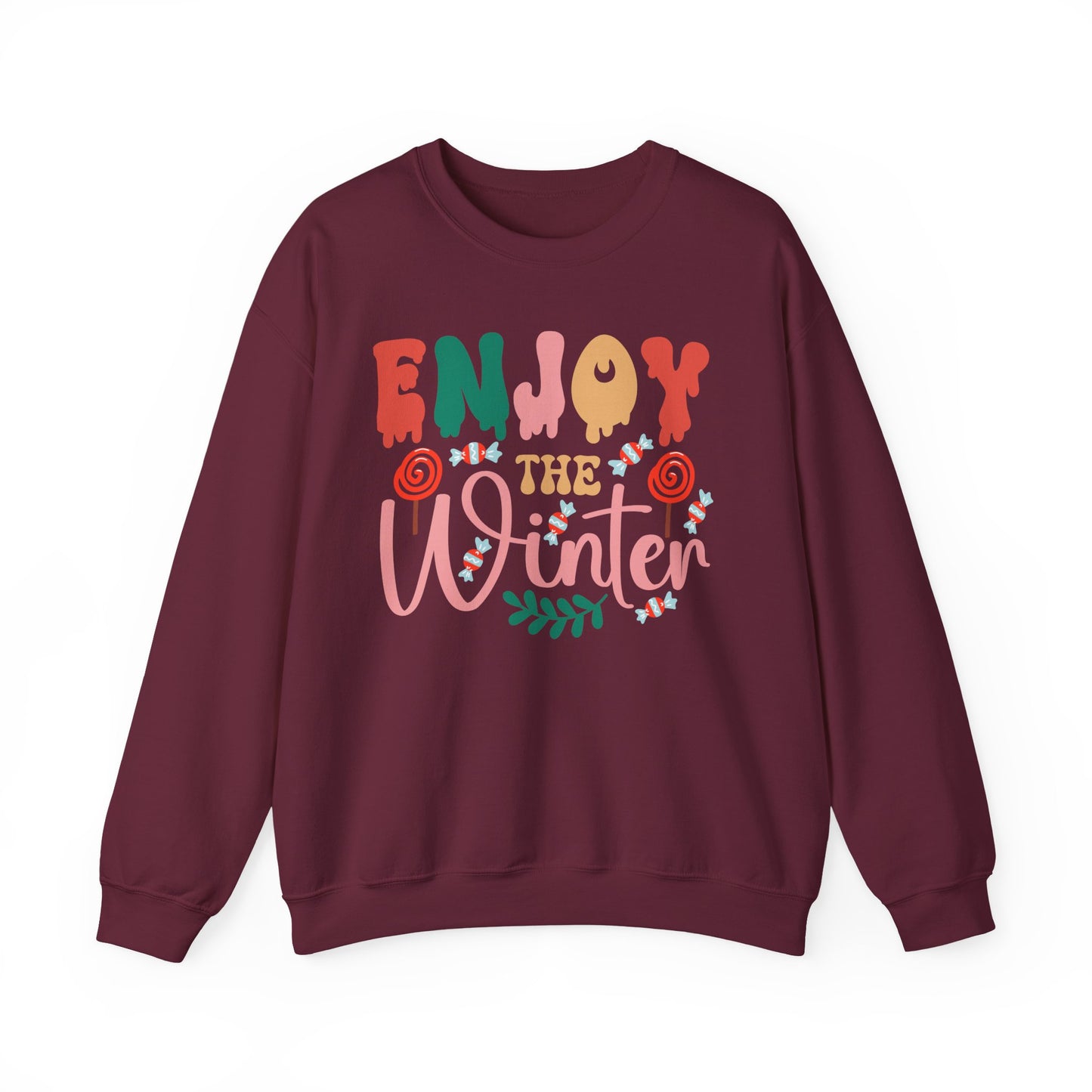❄️☕ Enjoy the Winter Sweatshirt – Cozy Snowflake & Cocoa Season Vibes 🧣✨