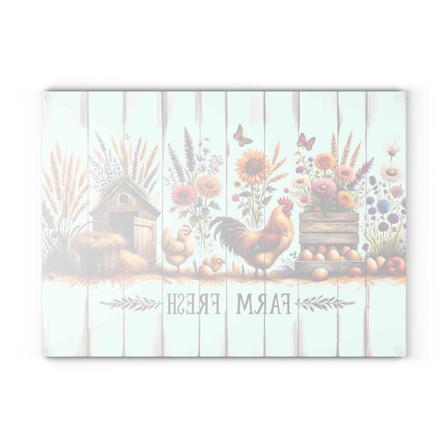 🐓🌾 Farm Fresh Cutting Board – Rustic Rooster & Countryside Charm 🥚🌸