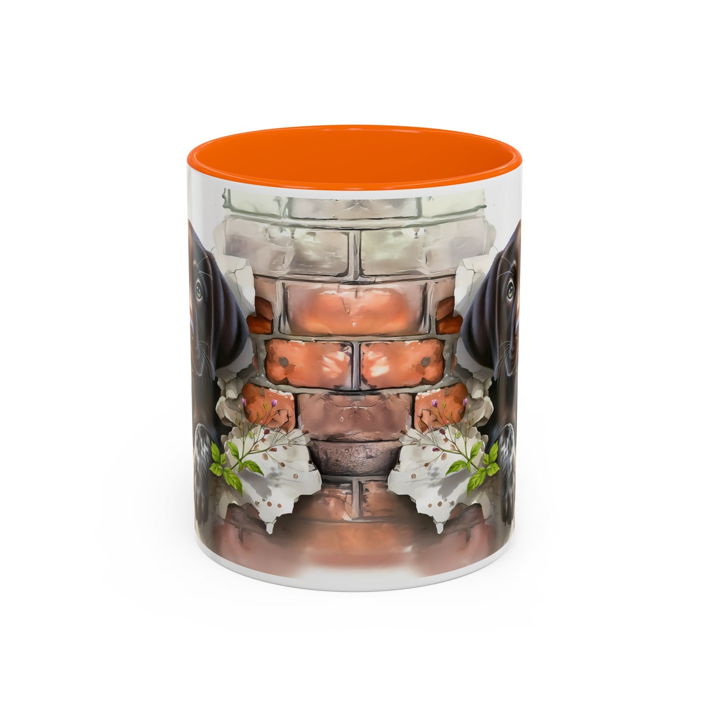 🐶🍫 Chocolate Lab Puppy Accent Mug – Sweet Brown Pup Coffee Cup ☕💛