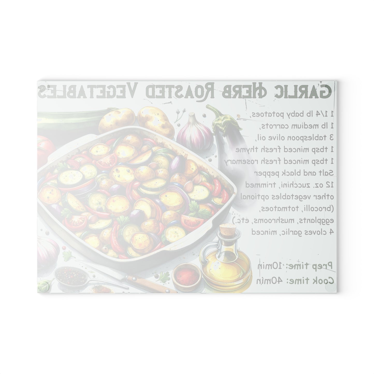 🥔🌿 Garlic Herb Roasted Vegetables Cutting Board – Flavorful Kitchen Art for Everyday Cooking 🍅
