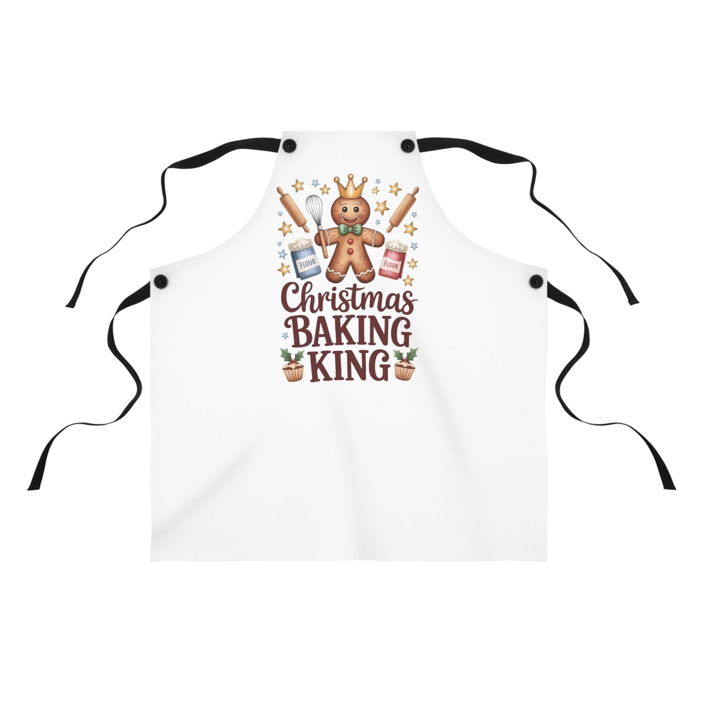 👑🍪 “Christmas Baking King” Apron — Crown the Cookie Boss of Your Kitchen