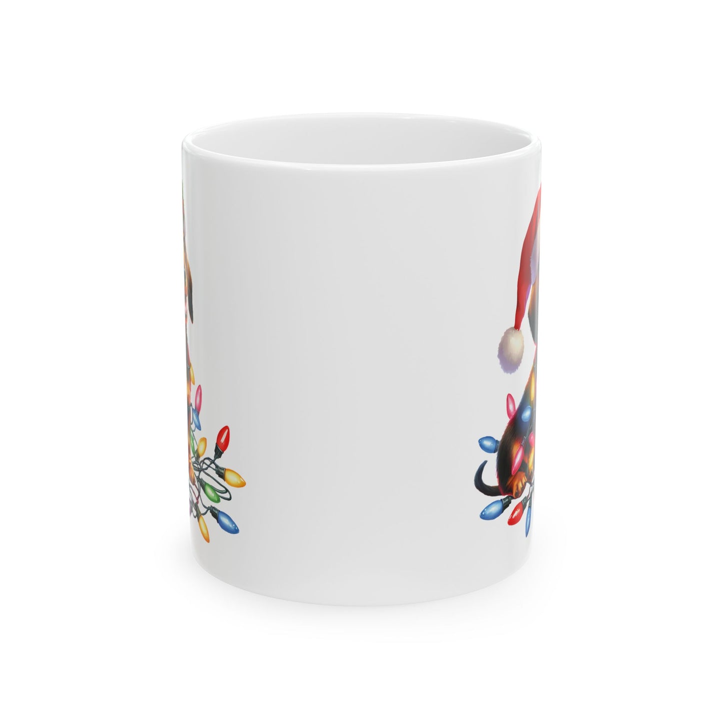 🎄 Dachshund Christmas Lights Mug – Festive Wiener Dog Cheer in Every Sip 🎁