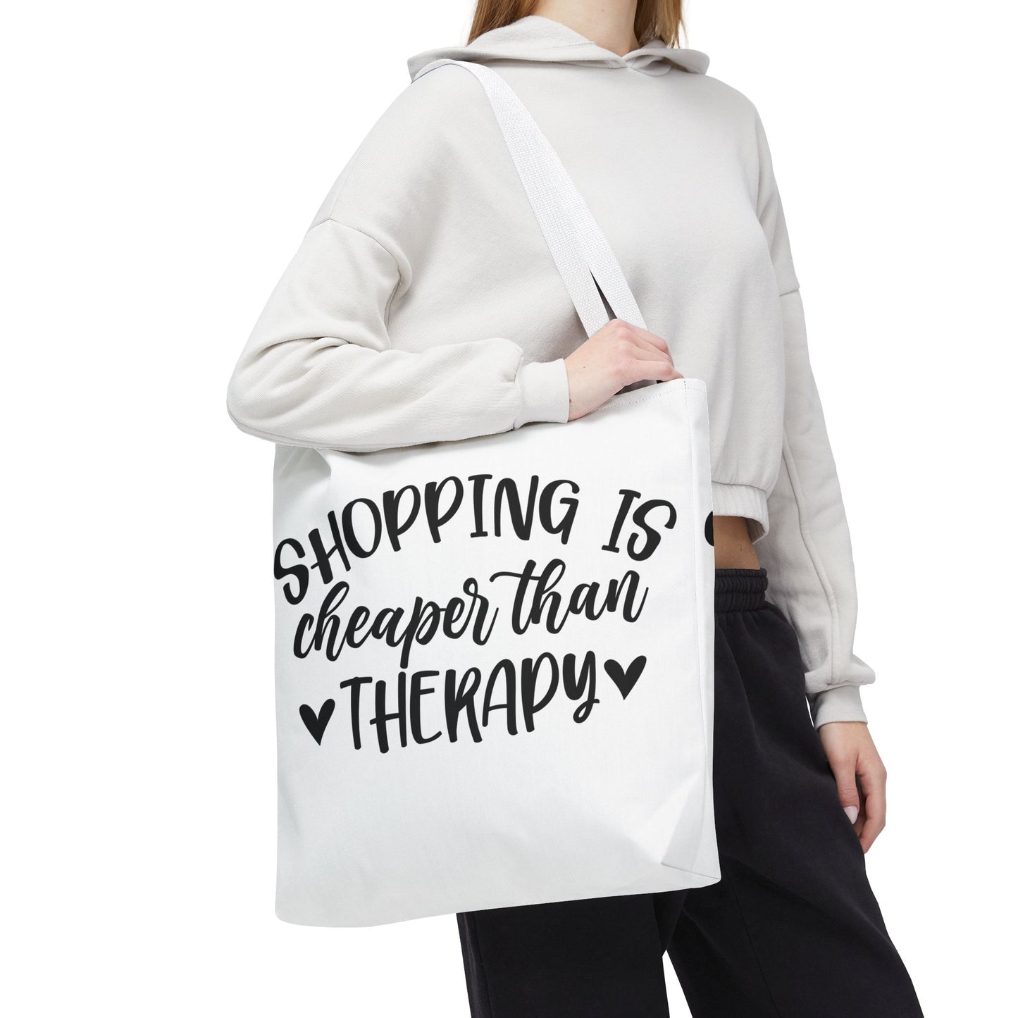 🛍️ Shopping Is Cheaper Than Therapy Tote Bag – Fun & Stylish Everyday Carry ❤️
