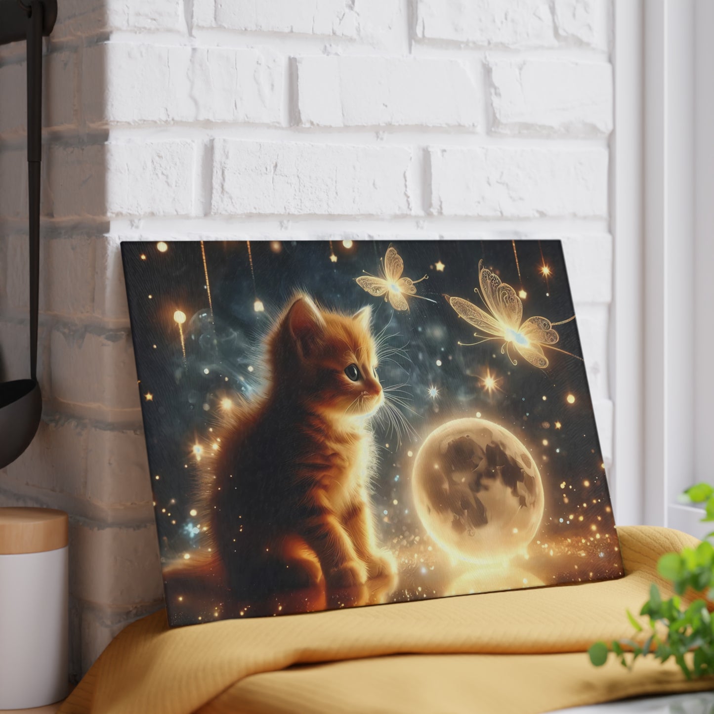 Tabby Cat cutting board, Tempered Glass Cutting Board, Charcuterie Board, Chopping Board, Housewarming Gift, Custom cutting board