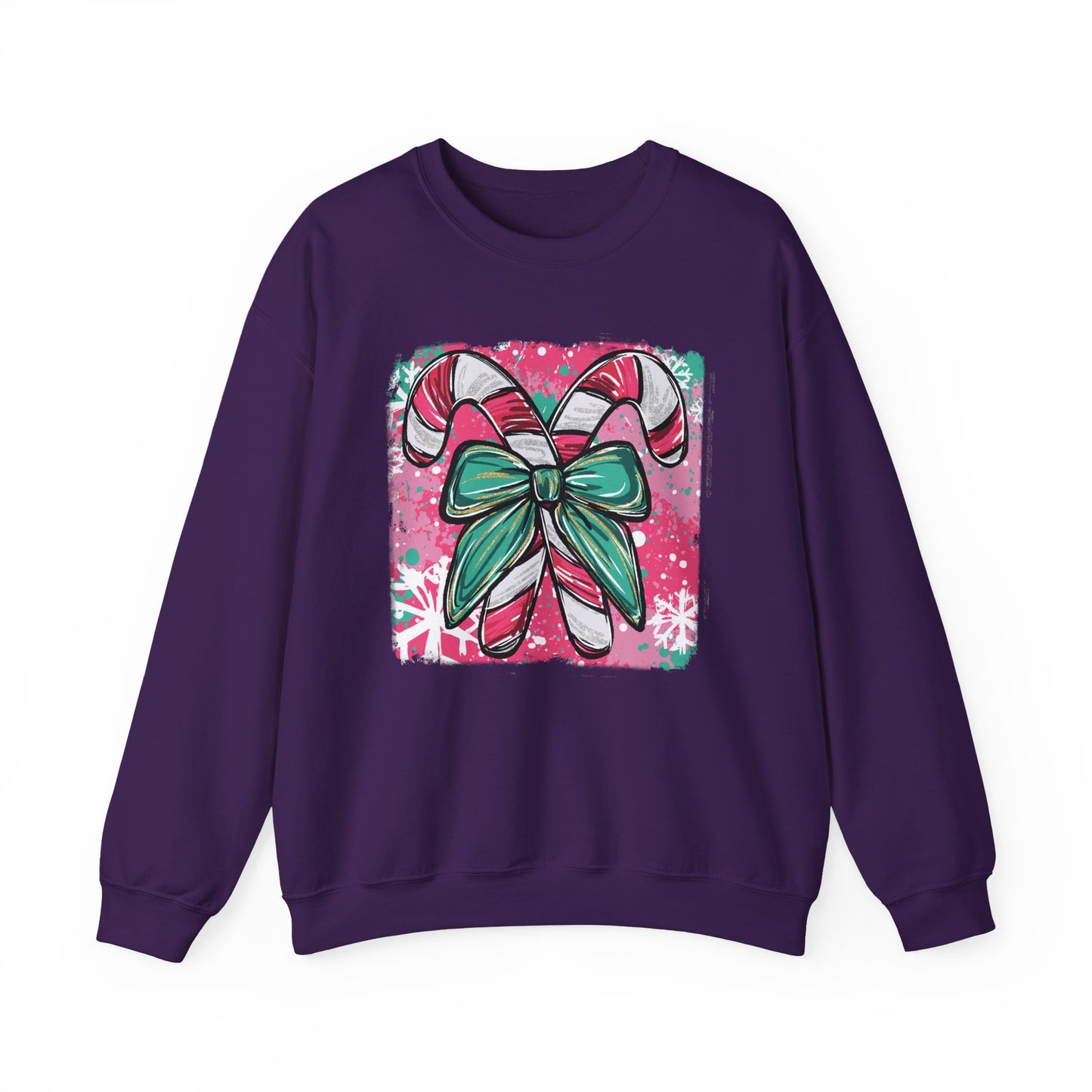 🍭✨ Candy Cane Bow Sweatshirt – Sweet Holiday Style 💖🎀