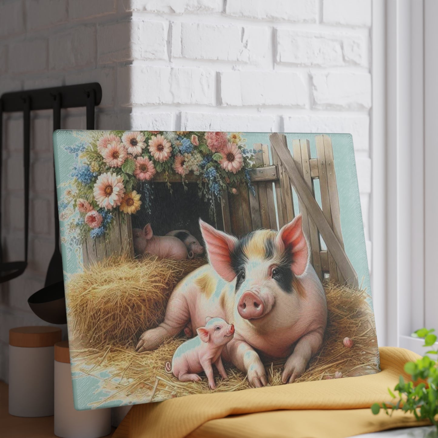 Tabla de cortar de cerdo, amantes de los animales, decoración de granja, accesorios de cocina, regalo único, tabla de charcutería, tabla de cortar personalizada, cocinas de cerdo