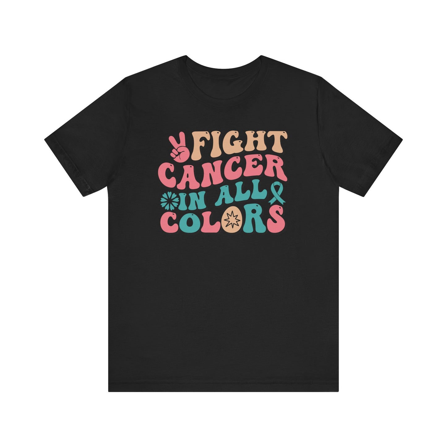 🌈✊ Fight Cancer in All Colors T-Shirt – Bold Retro Awareness Tee for Every Ribbon 🎗️