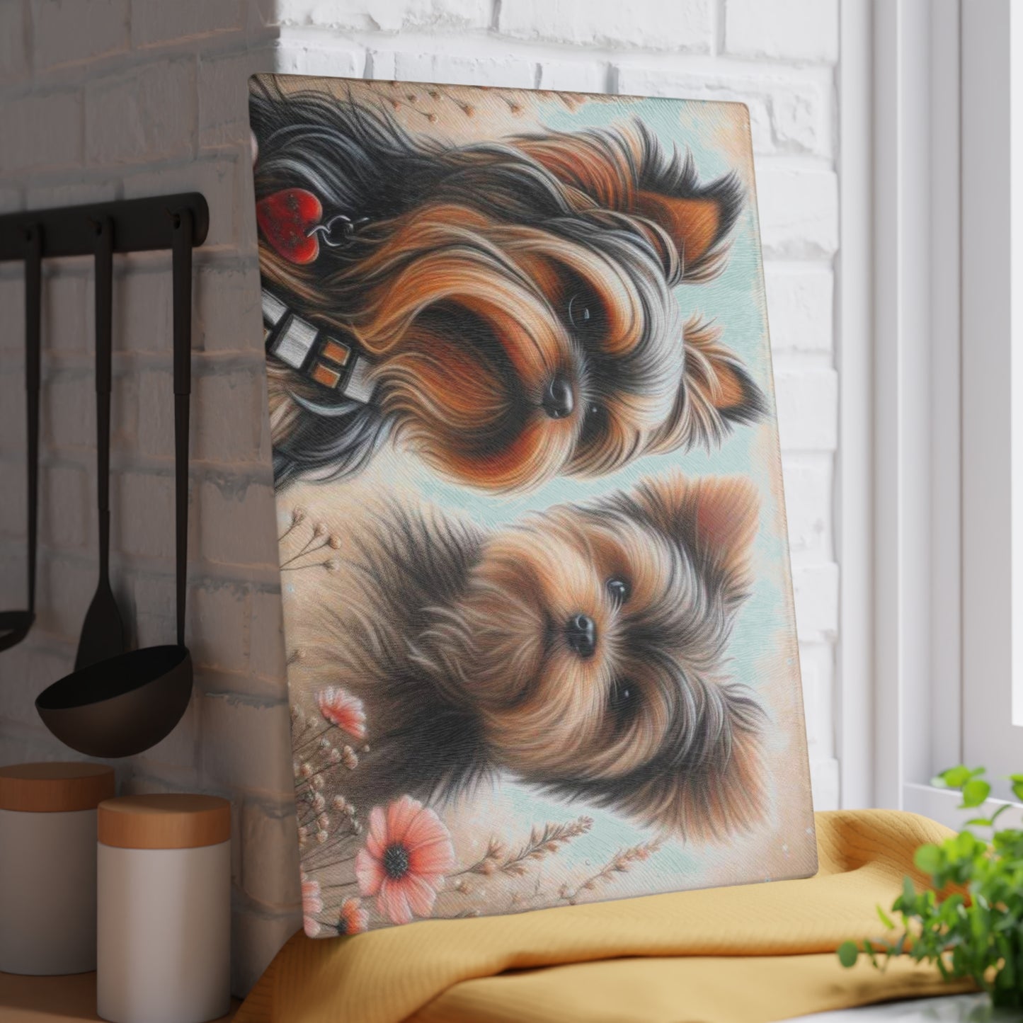 Tabla de cortar de Yorkshire Terrier, Yorkshire Terrier, Chewbacca, regalo para amantes de los perros, vidrio templado, regalo de inauguración de la casa, regalo de chef, tabla de charcutería, regalo único.
