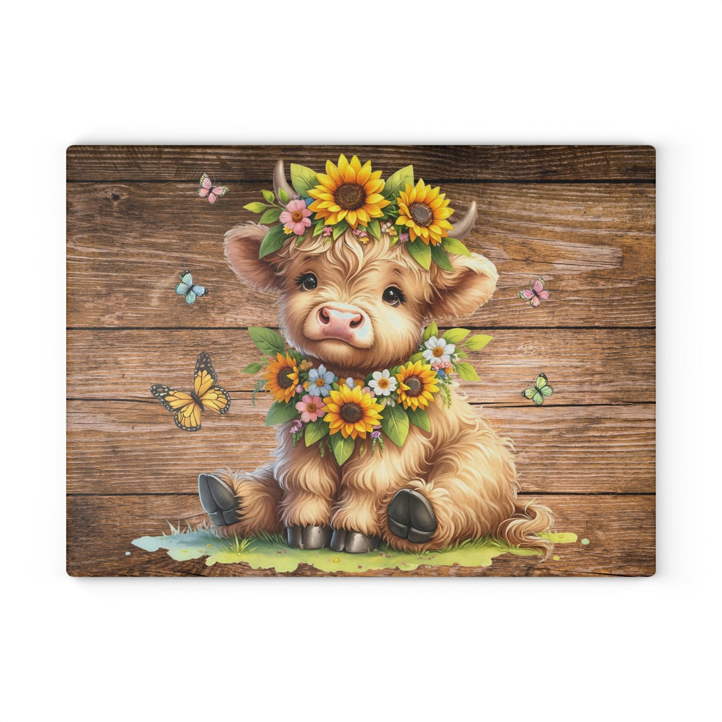 Cow Cutting Board, Highland Cow Glass Cutting Board, Cow Kitchen Decor, Chopping Board New Home Gift, Charcuterie Board, Highland Cow Gifts