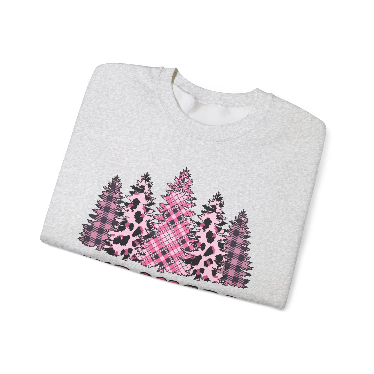 🌲💗 Stronger Than Cancer Pink Trees Sweatshirt – Breast Cancer Awareness Crewneck