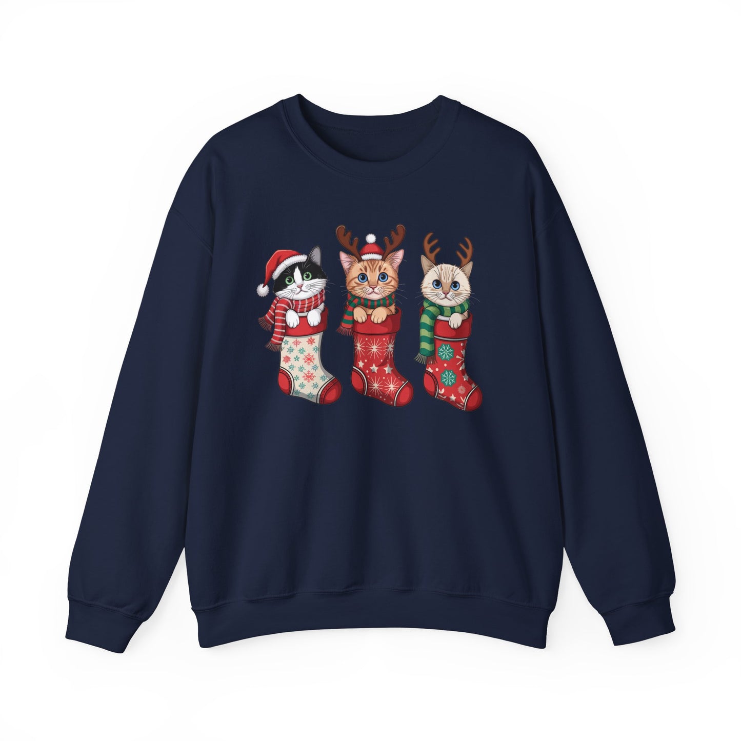 🐱🎄 Kitties in Stockings Sweatshirt – Cozy & Adorable Holiday Cats 🧦✨
