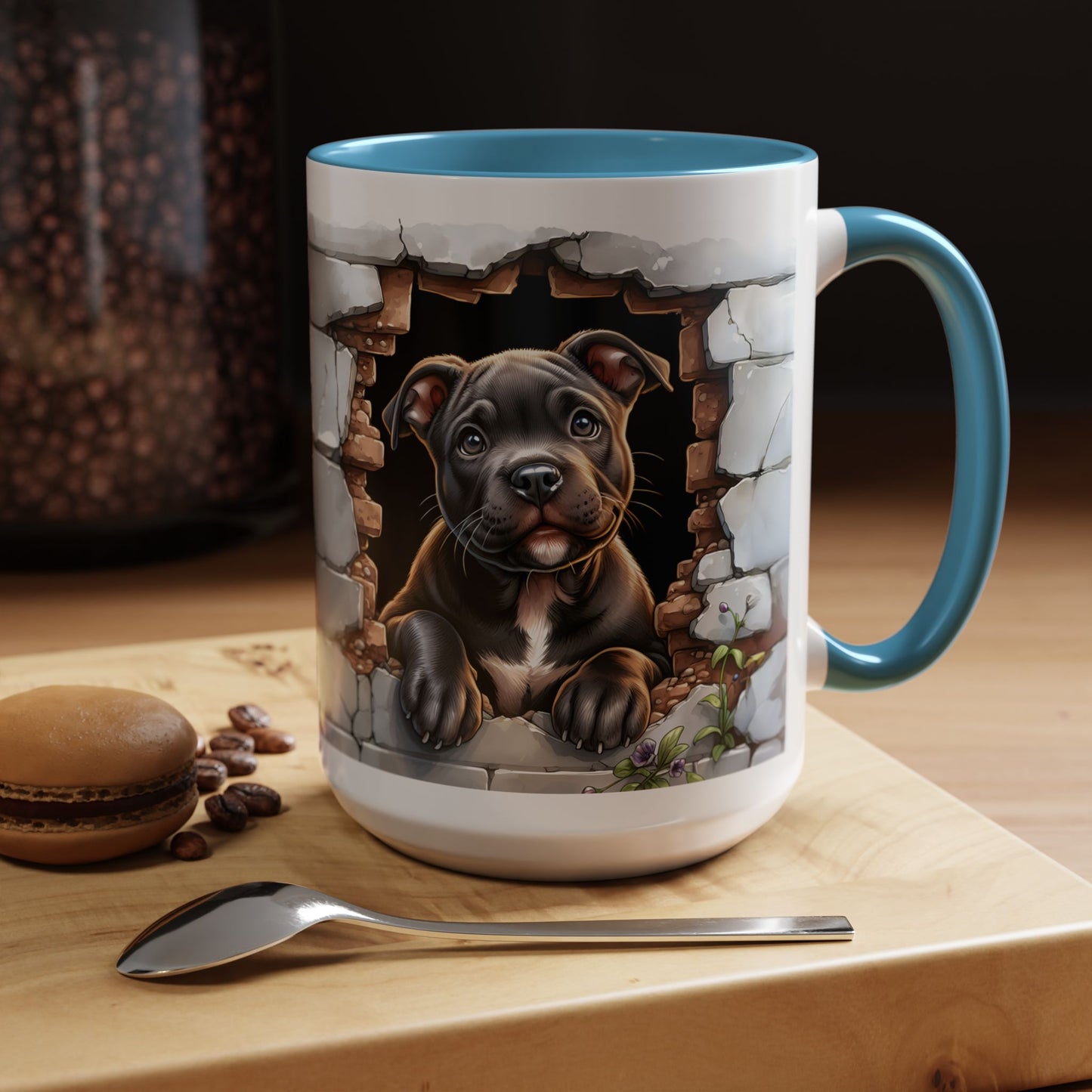 🐶☕ Pit Bull Puppy Accent Mug – Cute Breakthrough Pup Design ✨