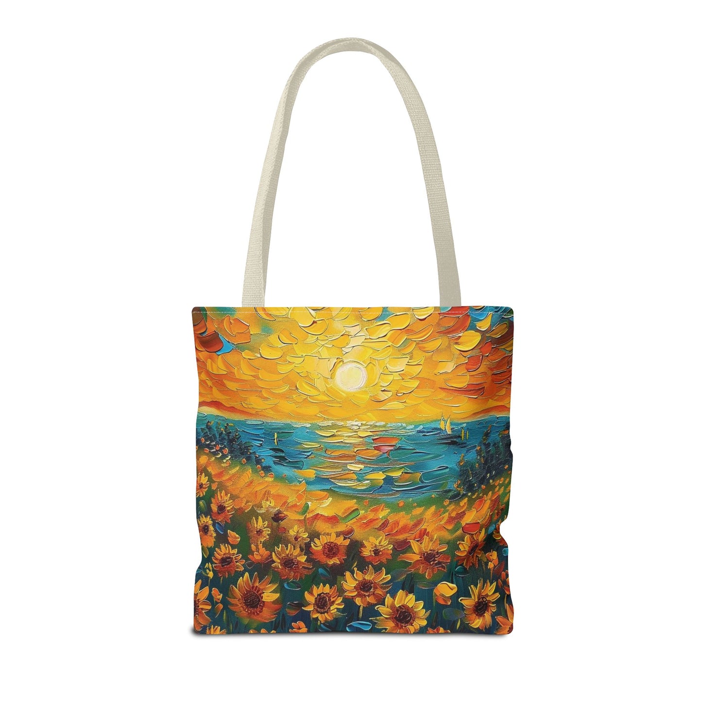 🌻 Girasoles al Atardecer – Bolso Tote Vibrante y Artístico 🌅