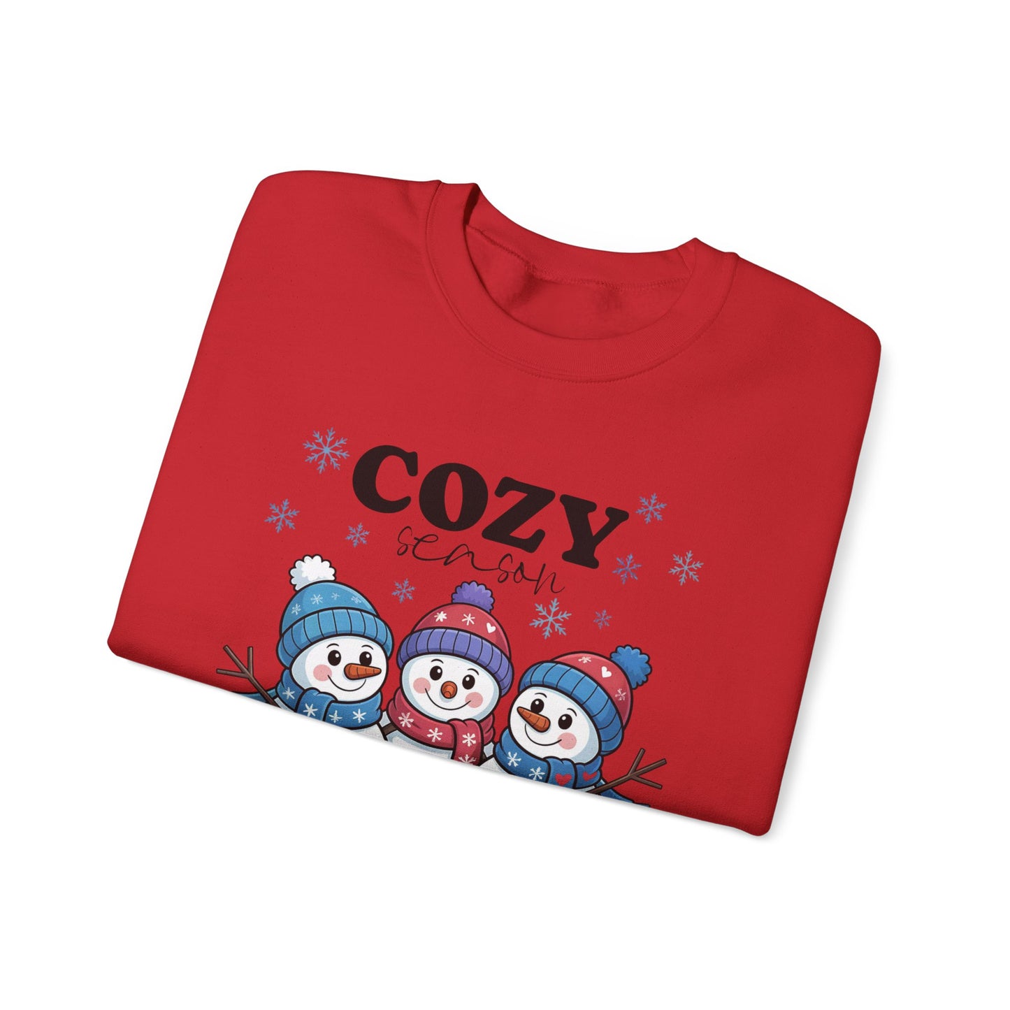 ☃️💙 Cozy Season Snowman Sweatshirt – Adorable Winter Crewneck for Women